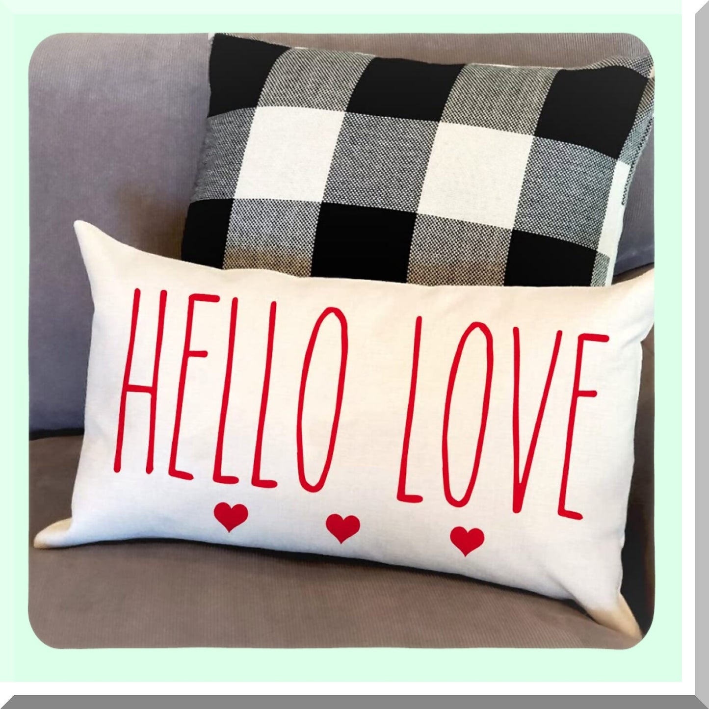 Love Striped Heart Arrow Pillow Covers - Set of 4, Valentines Day Decorative Throw Pillows - Black & Red Cupid Arrow Cases for Valentines Day Decor