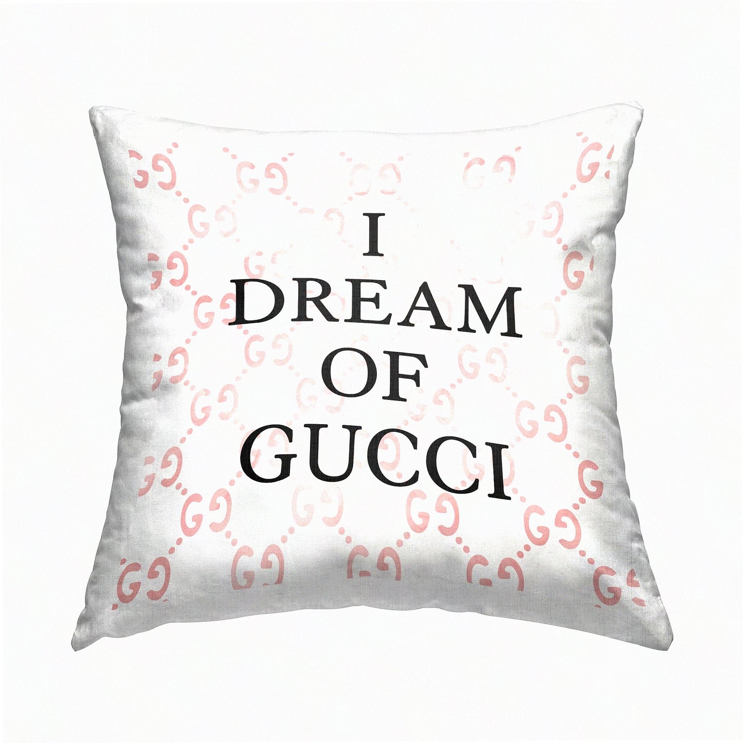 Glam Chic Pink Phrase Throw Pillow - Trendy Upscale Fashion Design - 18 x 18 Square Cushion Cover - Daphne Polselli Collection