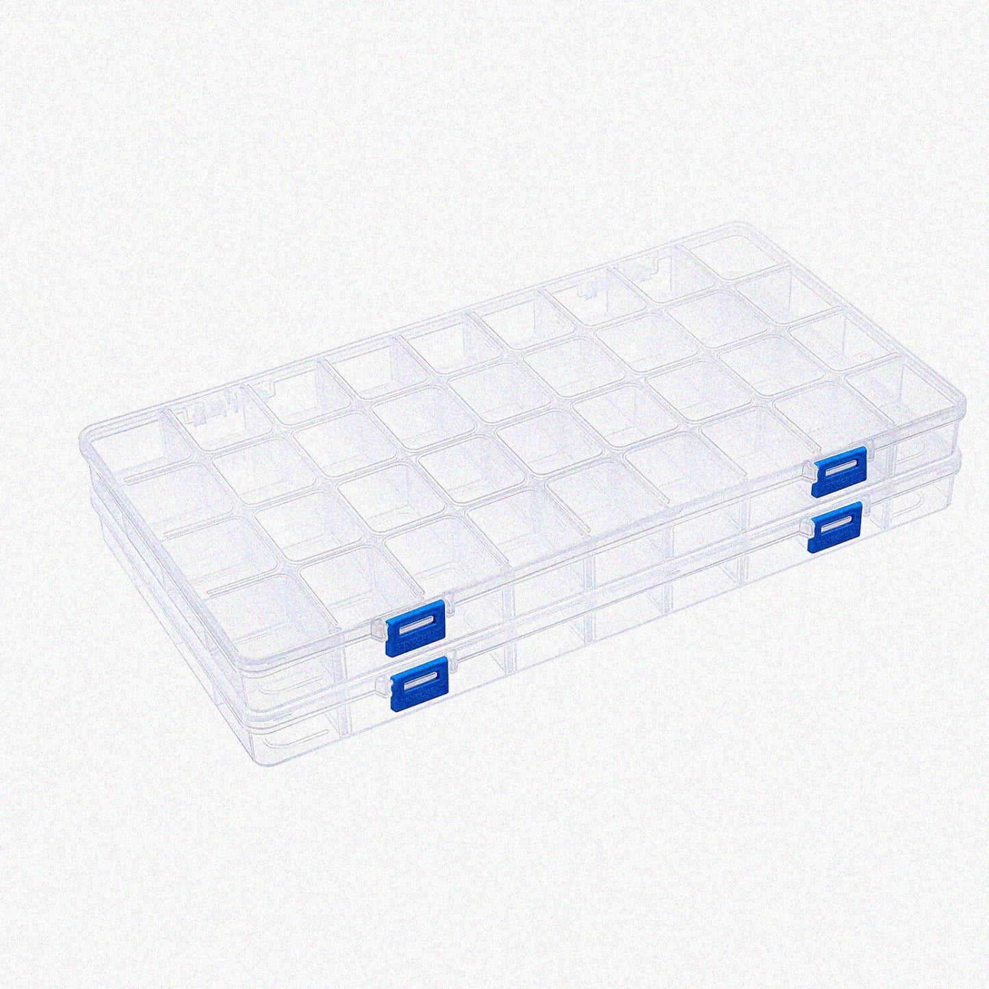 2 Pack Plastic Compartment Boxes 14.3x8x1.18 Inches