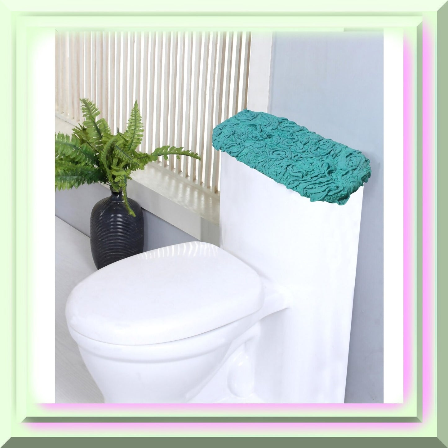 10x22 Cotton Tufted Bath Rug Turquoise