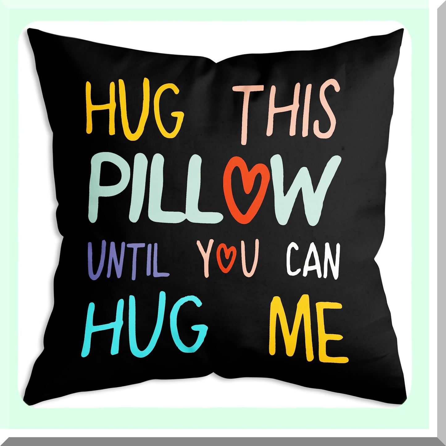 Love Connection Word Art Throw Pillow Cover - 18x18 Inch Colorful Boyfriend Girlfriend Birthday Gifts for Long Distance Relationships & Valentine's Day