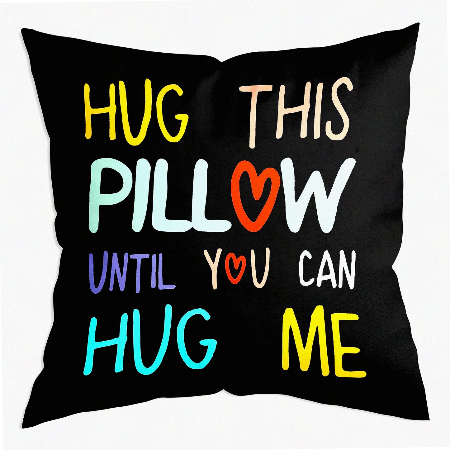 Love Connection Word Art Throw Pillow Cover - 18x18 Inch Colorful Boyfriend Girlfriend Birthday Gifts for Long Distance Relationships & Valentine's Day