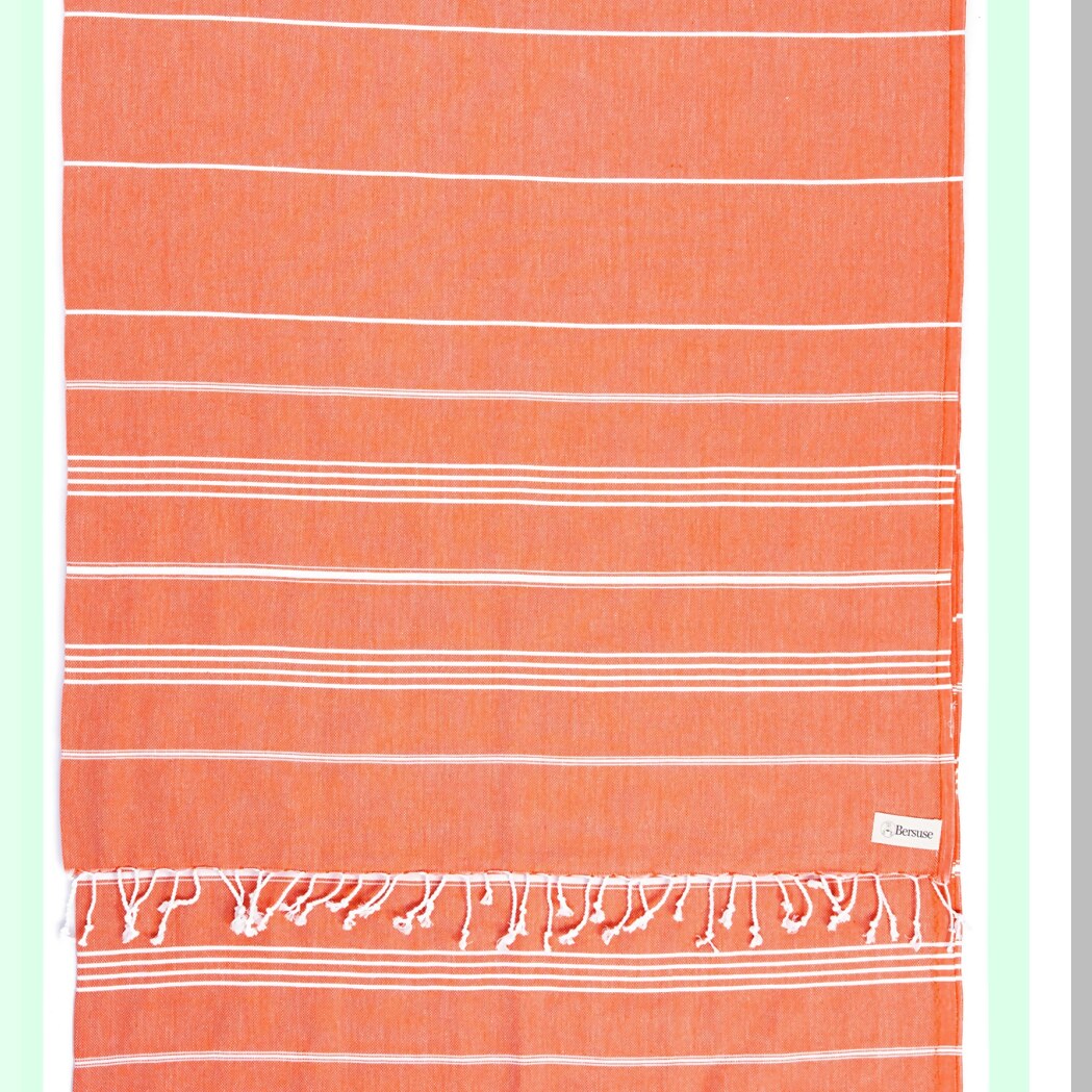 PureCotton Anatolia XL Throw Blanket Towel - Dark Orange, 61x82 Inches