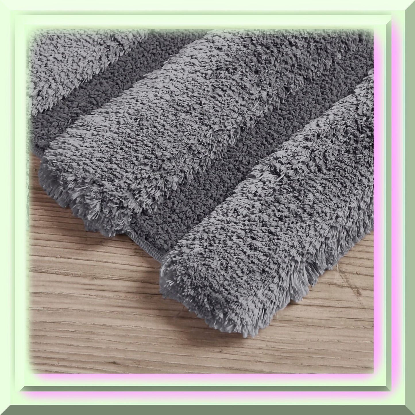 Tufted Pearl Channel Bath Mat 24x58 Grey