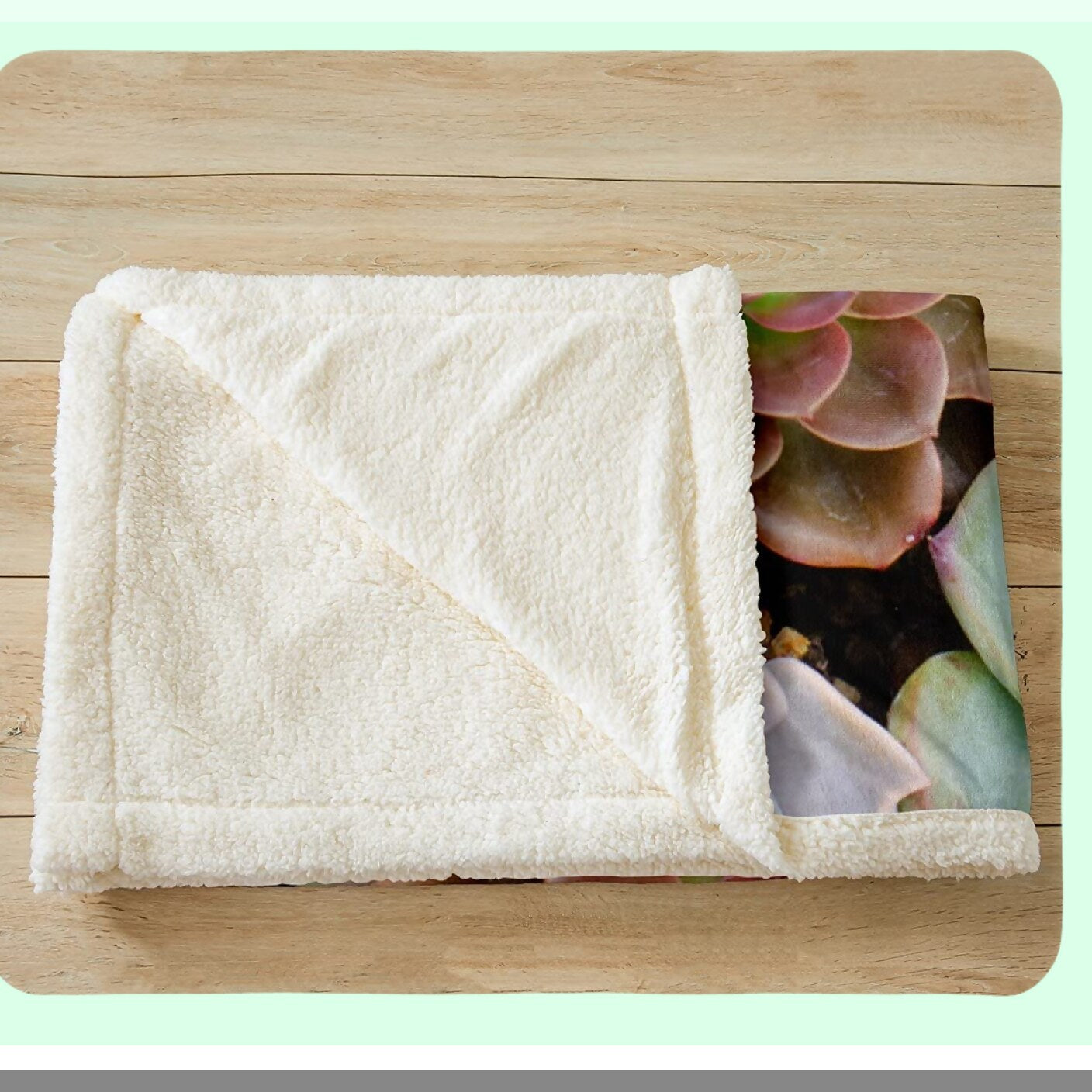 Succulent Serenity Sherpa Throw - Cozy Cactus Fleece Blanket for Couch, Bed, or Sofa - Chic Green Botanical Design, Soft & Warm for Women and Adults, 50"x60""