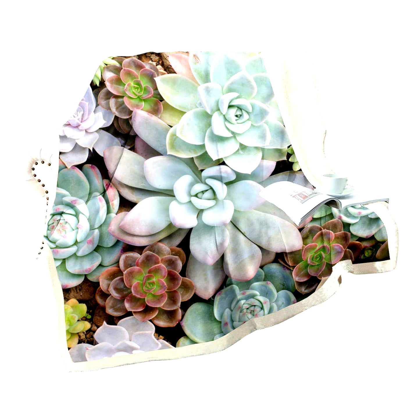 Succulent Serenity Sherpa Throw - Cozy Cactus Fleece Blanket for Couch, Bed, or Sofa - Chic Green Botanical Design, Soft & Warm for Women and Adults, 50"x60""