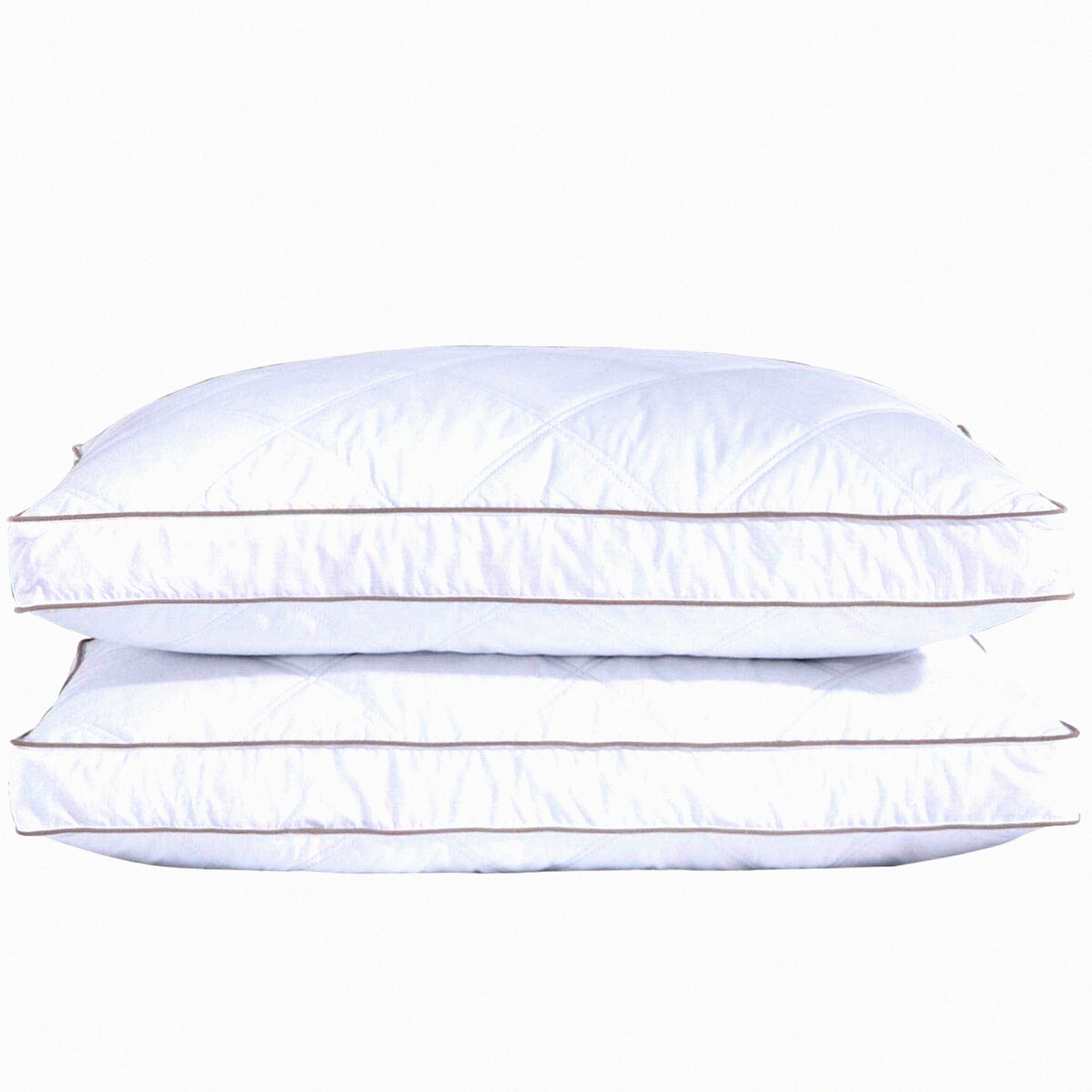 Luxury Plush Feather Down Pillows - Hotel Collection Set of 2 - Gusseted Bed Pillow for Sleeping - Premium Goose Feathers - Soft & Supportive