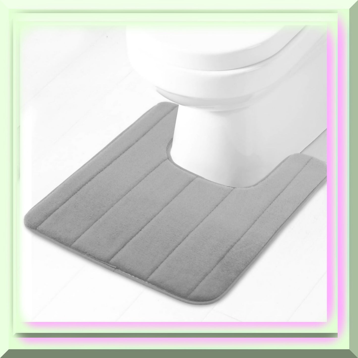 U-Shaped Bathroom Rug Grey 1.3x1.6 ft
