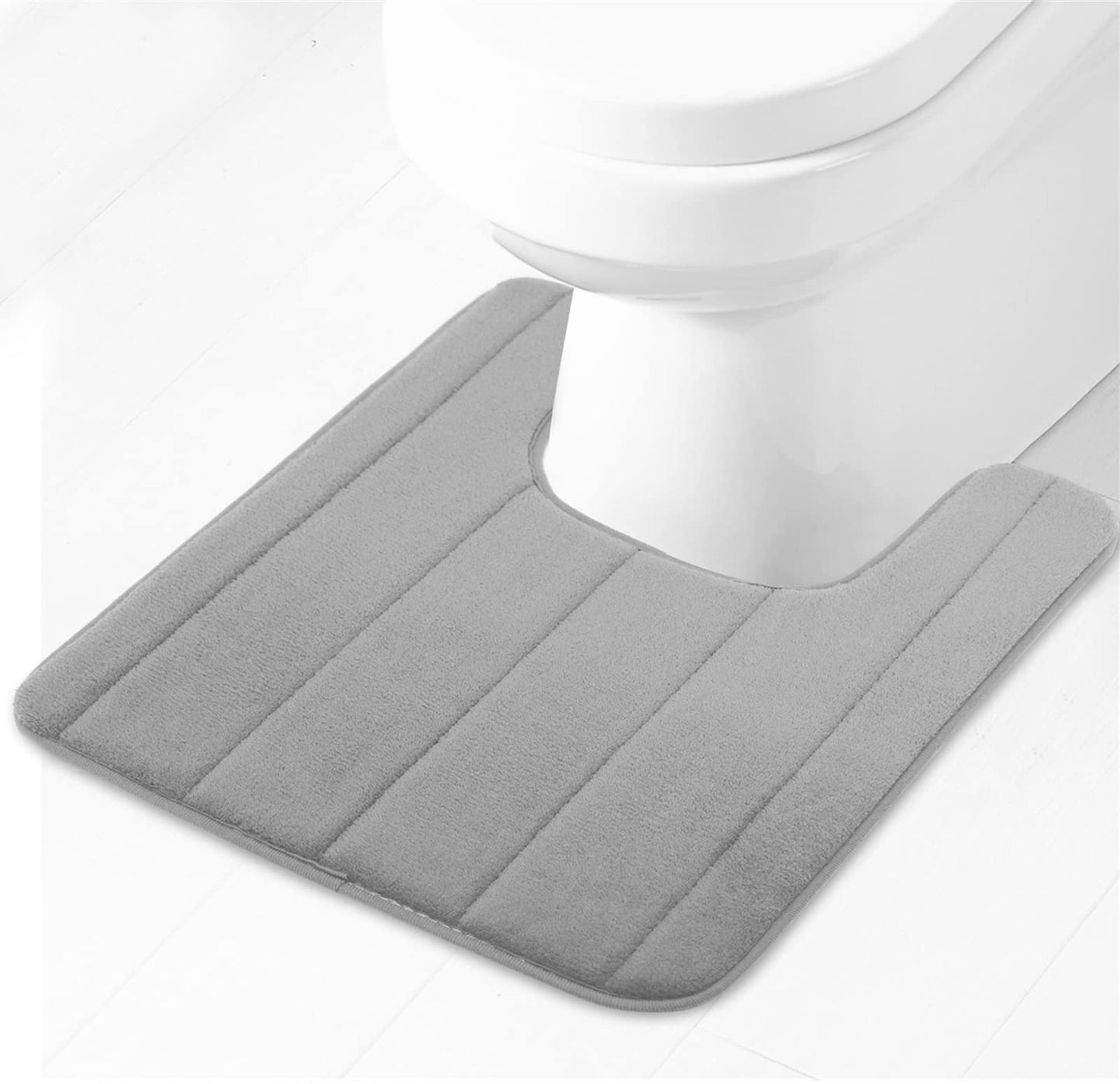 U-Shaped Bathroom Rug Grey 1.3x1.6 ft