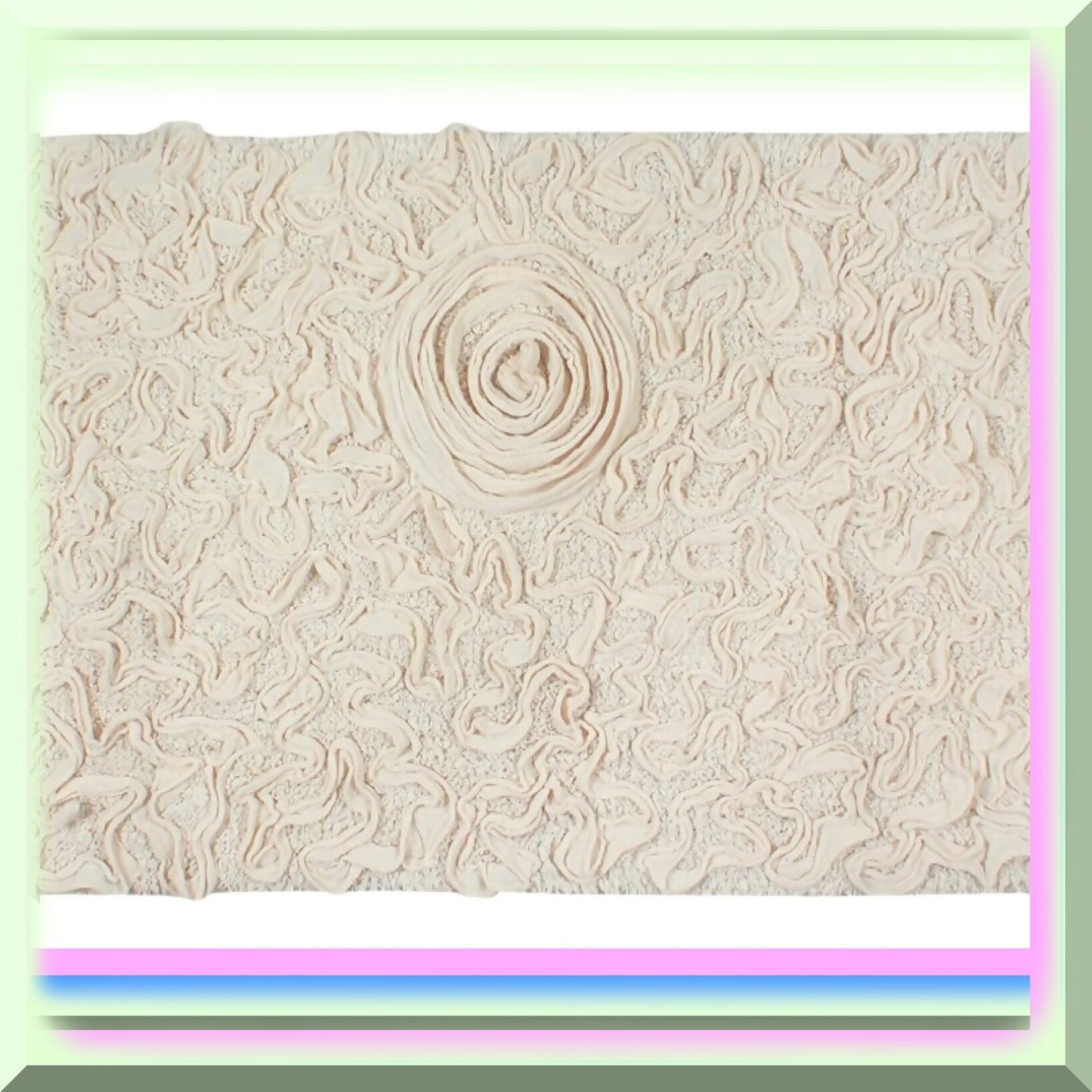 21"x54" Ivory Cotton Tufted Bath Rug