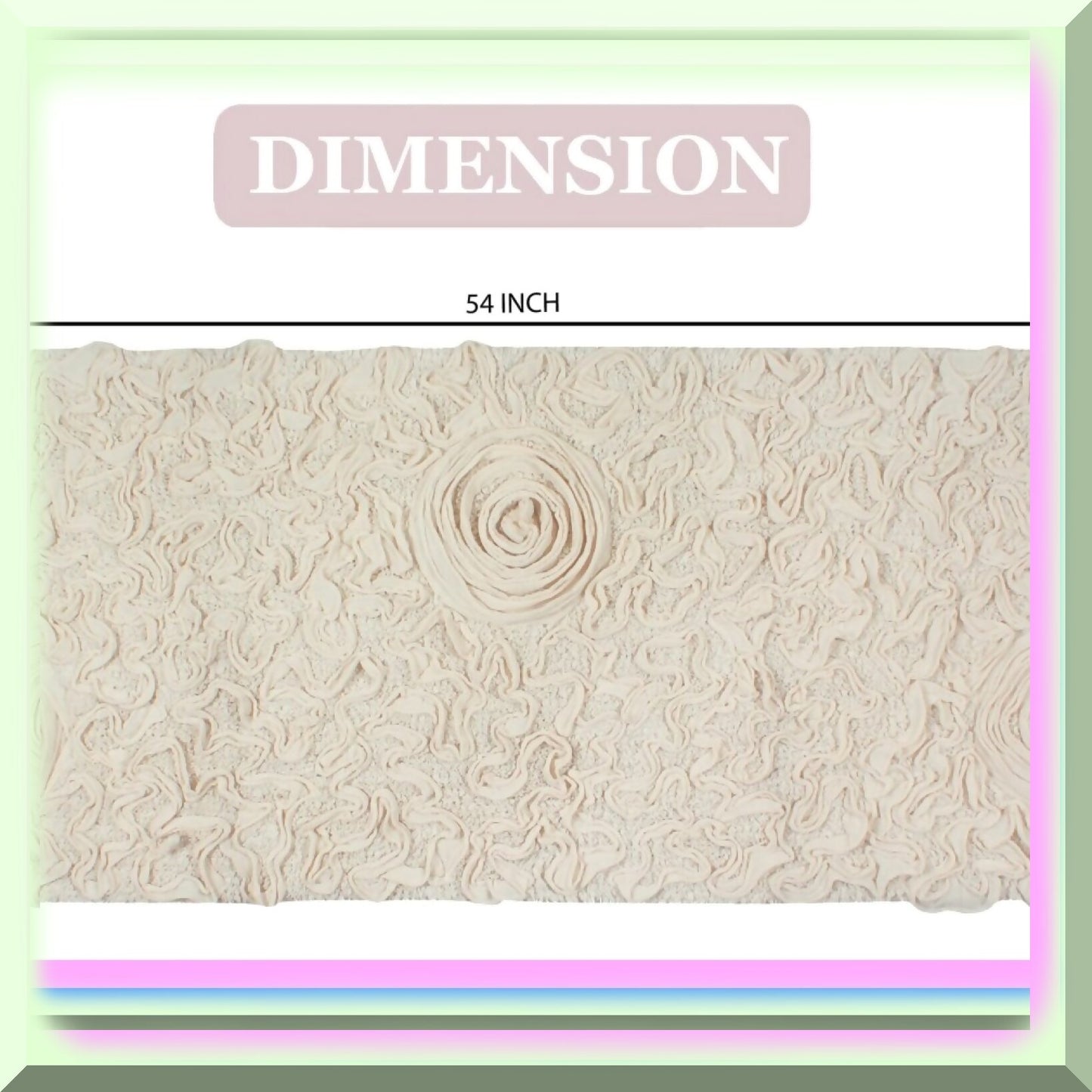 21"x54" Ivory Cotton Tufted Bath Rug