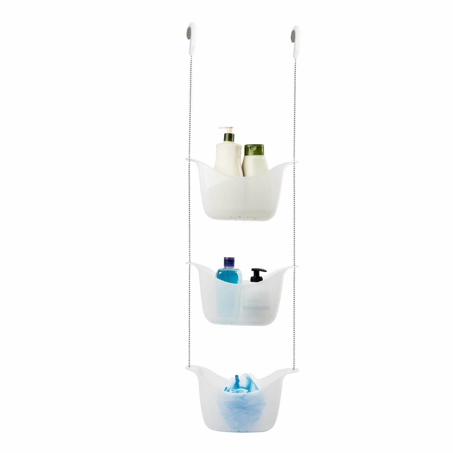White Hanging Shower Caddy for Bathroom Storage