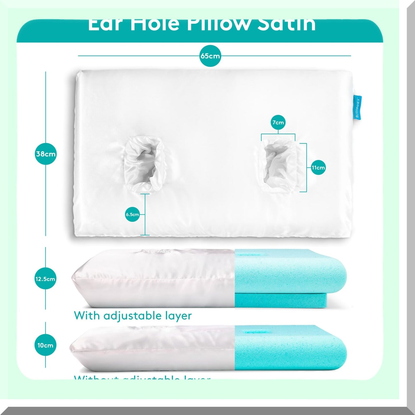 ComfortFit Ear Relief Pillow - Memory Foam Ear Piercing Cushion with Adjustable Design for CNH Chondrodermatitis Relief, Ear Pain, and Piercing Aftercare - Includes Case