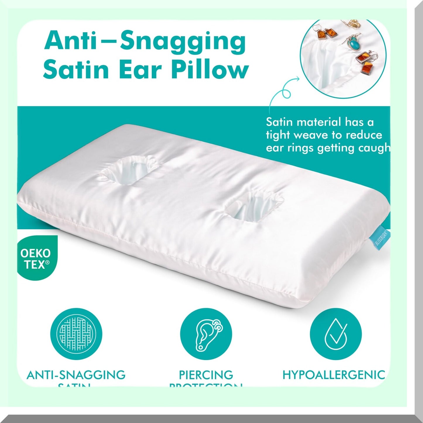 ComfortFit Ear Relief Pillow - Memory Foam Ear Piercing Cushion with Adjustable Design for CNH Chondrodermatitis Relief, Ear Pain, and Piercing Aftercare - Includes Case