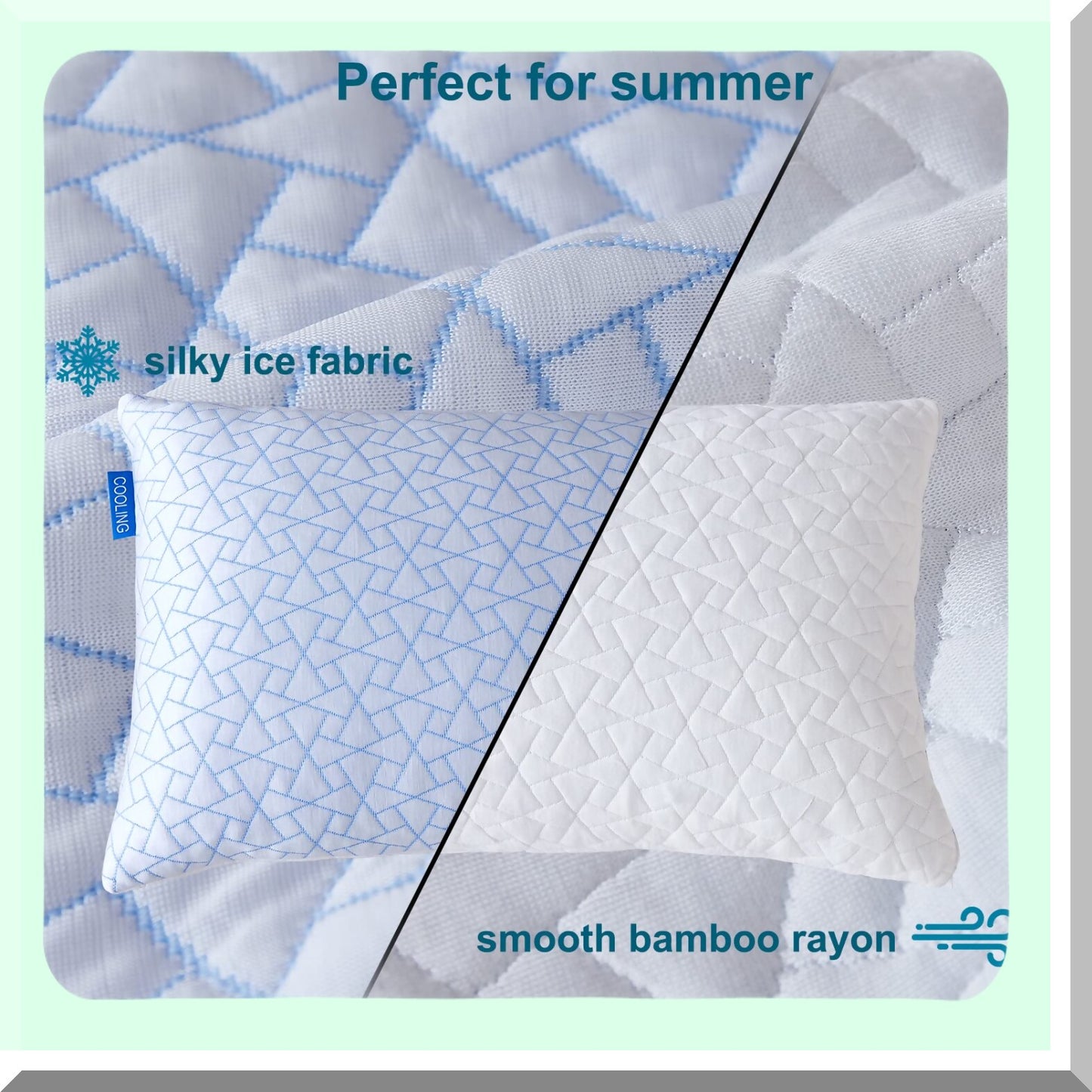 Cooling Gel Memory Foam Bamboo Pillow - Adjustable Queen Size for Neck and Shoulder Pain Relief - Side and Back Sleeper's Dream Pillow