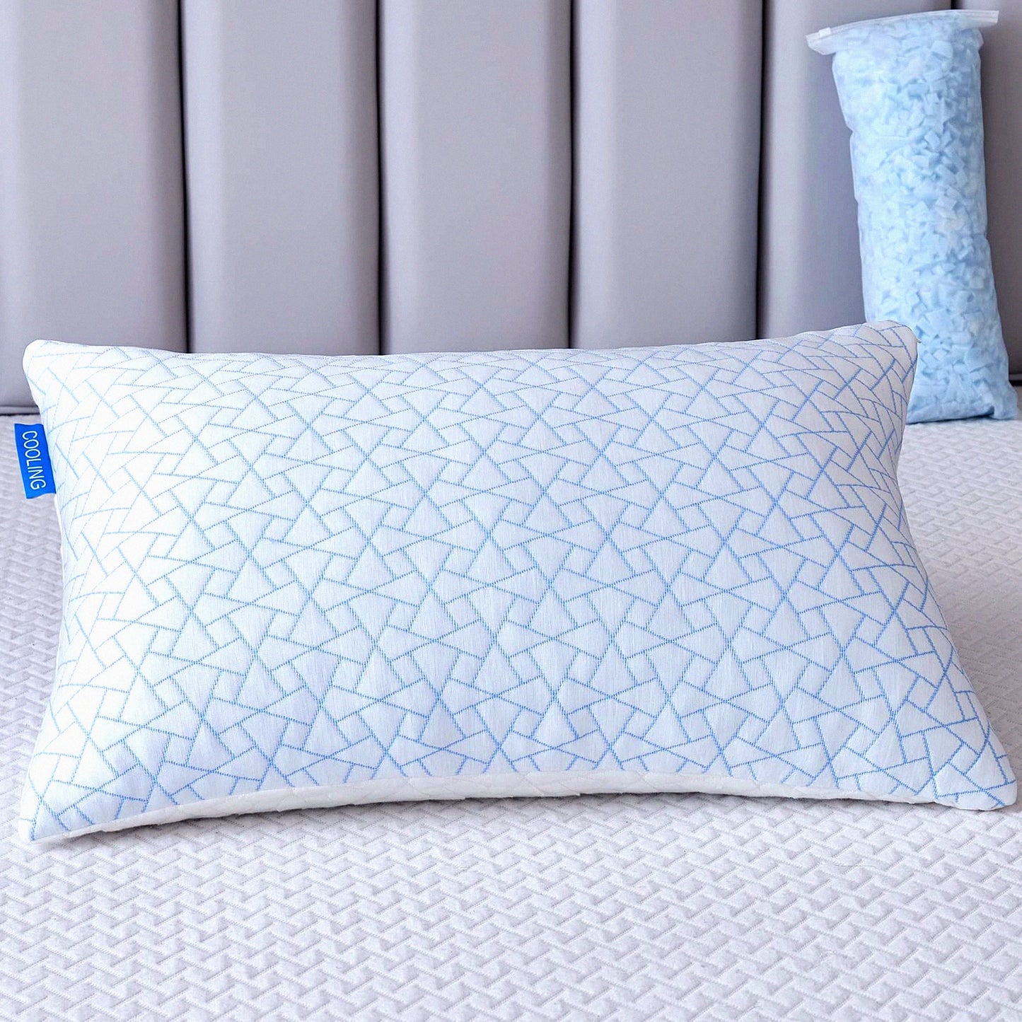 Cooling Gel Memory Foam Bamboo Pillow - Adjustable Queen Size for Neck and Shoulder Pain Relief - Side and Back Sleeper's Dream Pillow