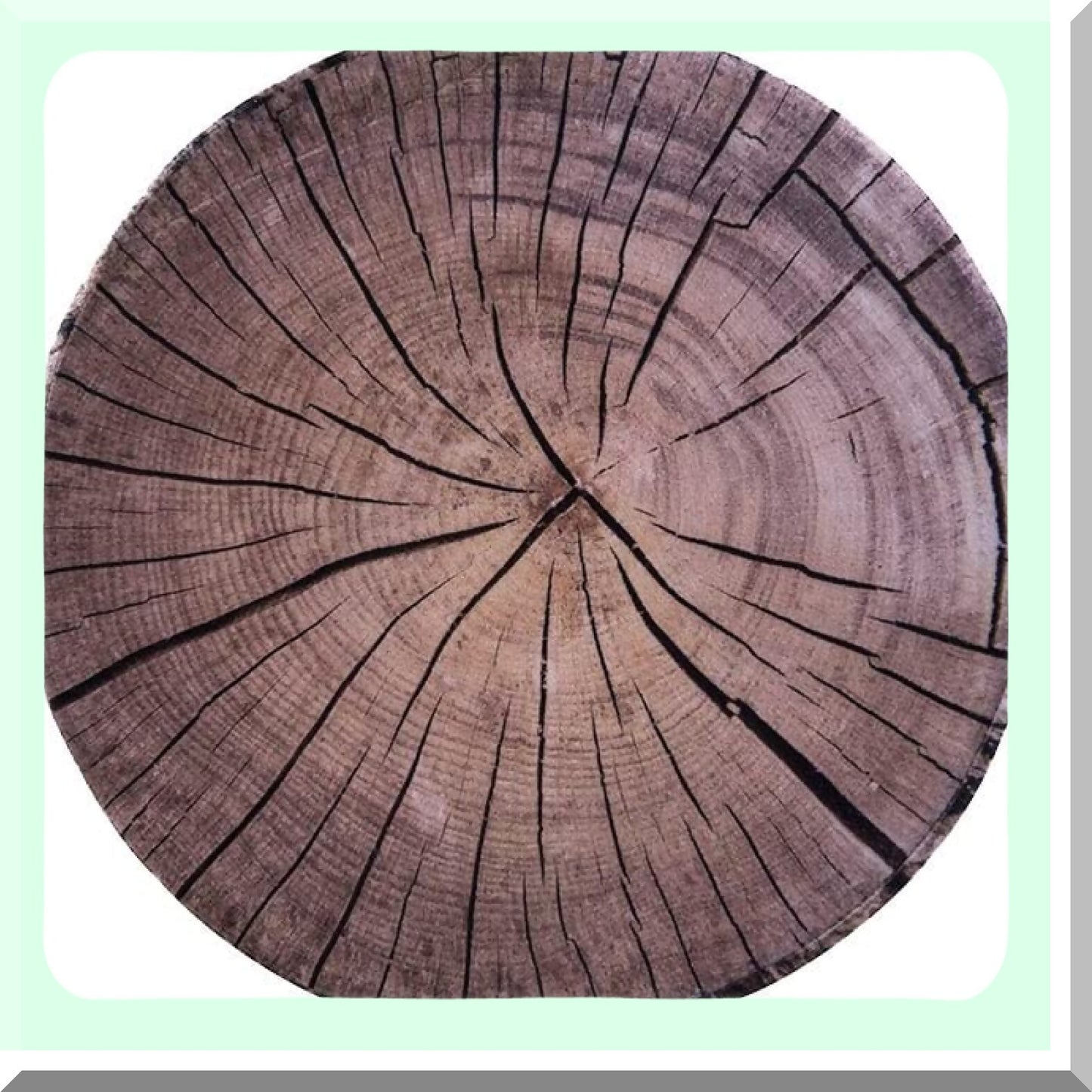 FunnyLog 3D Round Pillow - Kids Wood Print Circle Cushion - Comfortable Seating Floor Decor for Home, Couch, Bedroom, Living Room - Dark Grey Stump