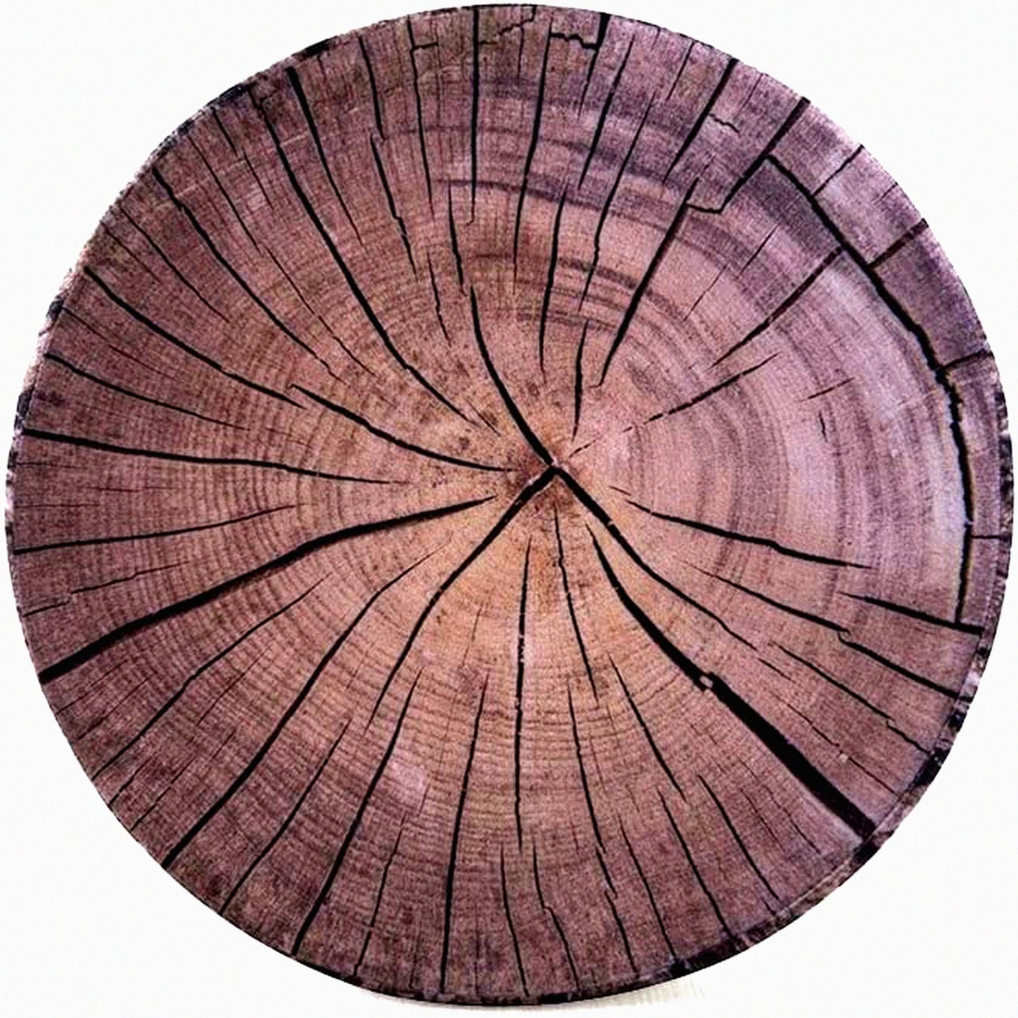 FunnyLog 3D Round Pillow - Kids Wood Print Circle Cushion - Comfortable Seating Floor Decor for Home, Couch, Bedroom, Living Room - Dark Grey Stump