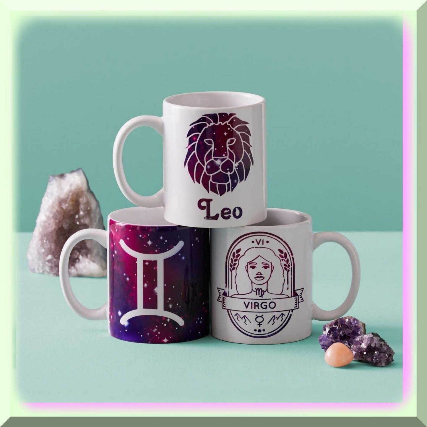 12 Oz White Ceramic Beveled Sublimation Mug, 6 Pack