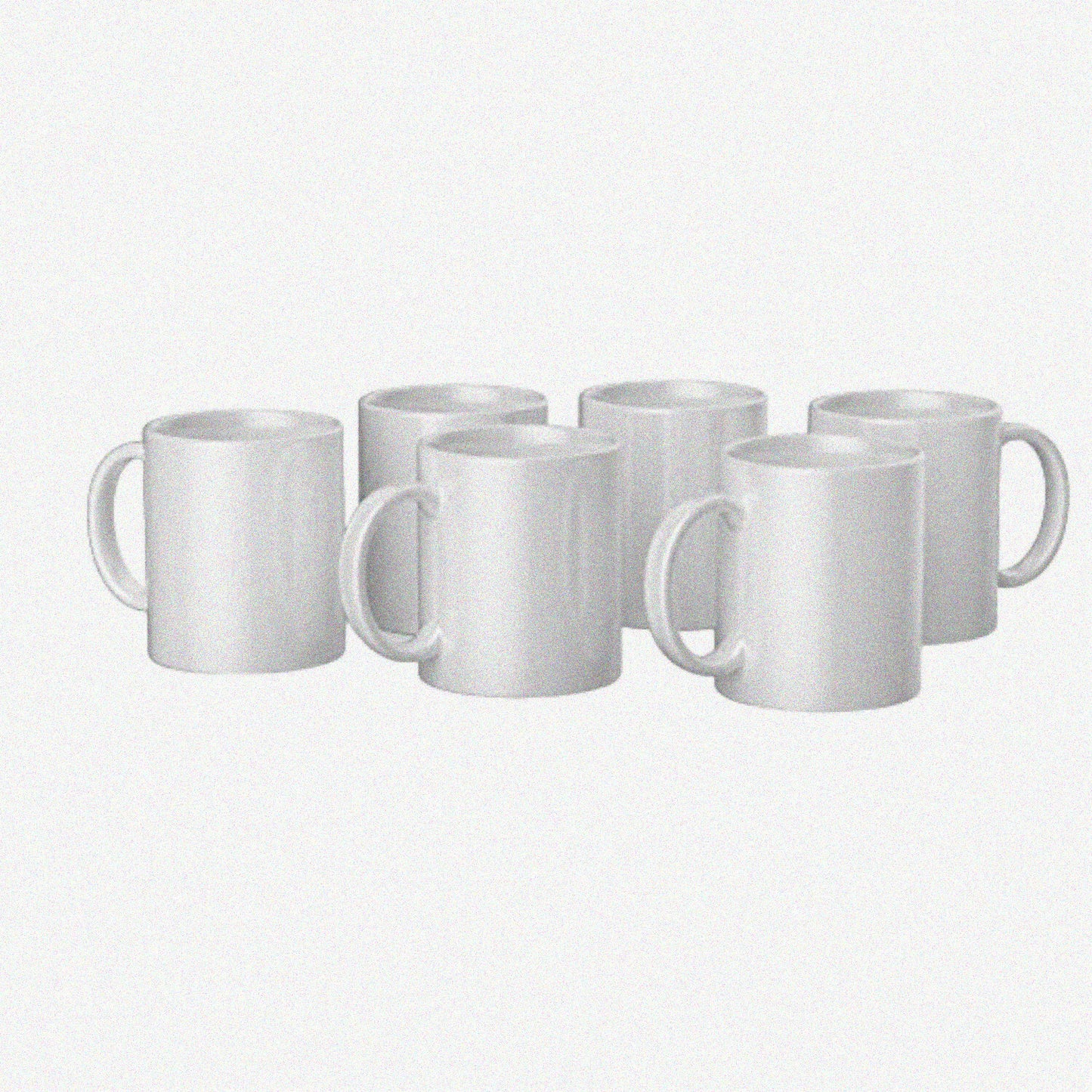 12 Oz White Ceramic Beveled Sublimation Mug, 6 Pack