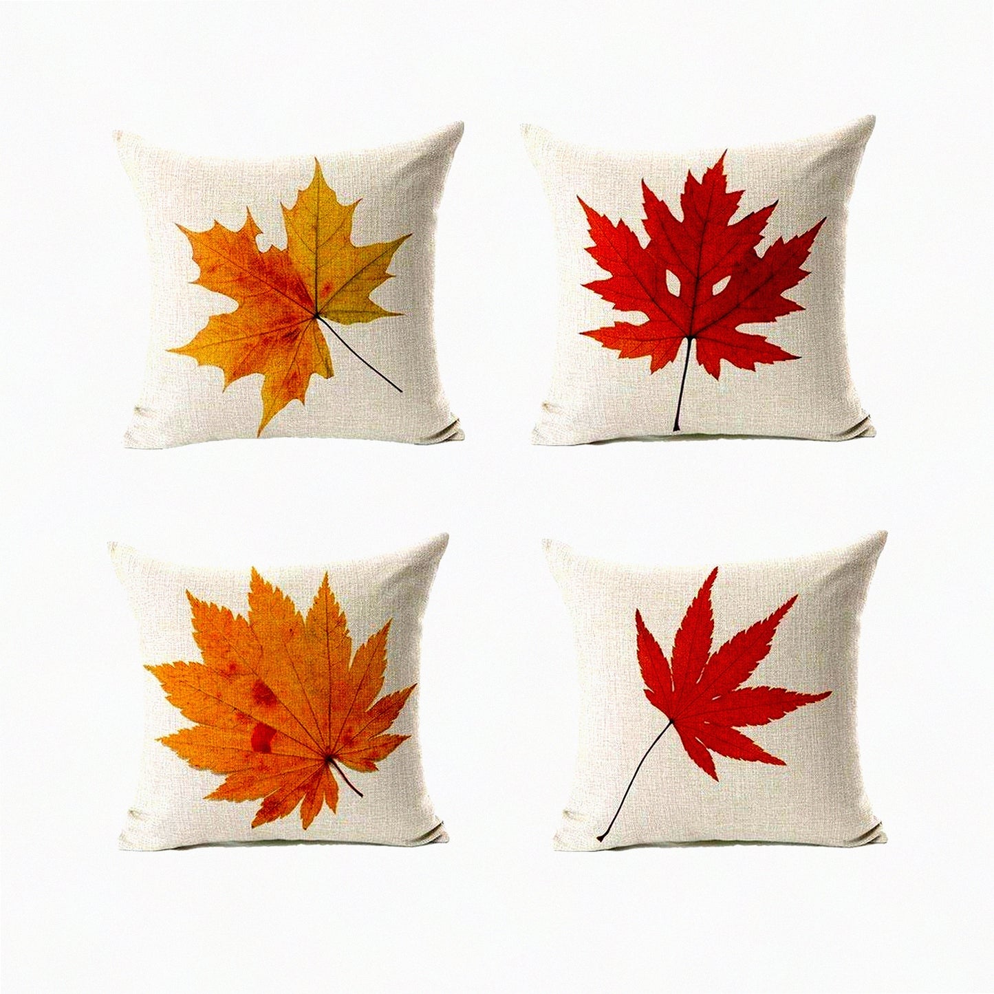Autumn Maple Leaves Decorative Pillow Covers Set - Fall Throw Cushion Covers 22x22 for Thanksgiving Home Decor, Porch Couch & Harvest Decorations