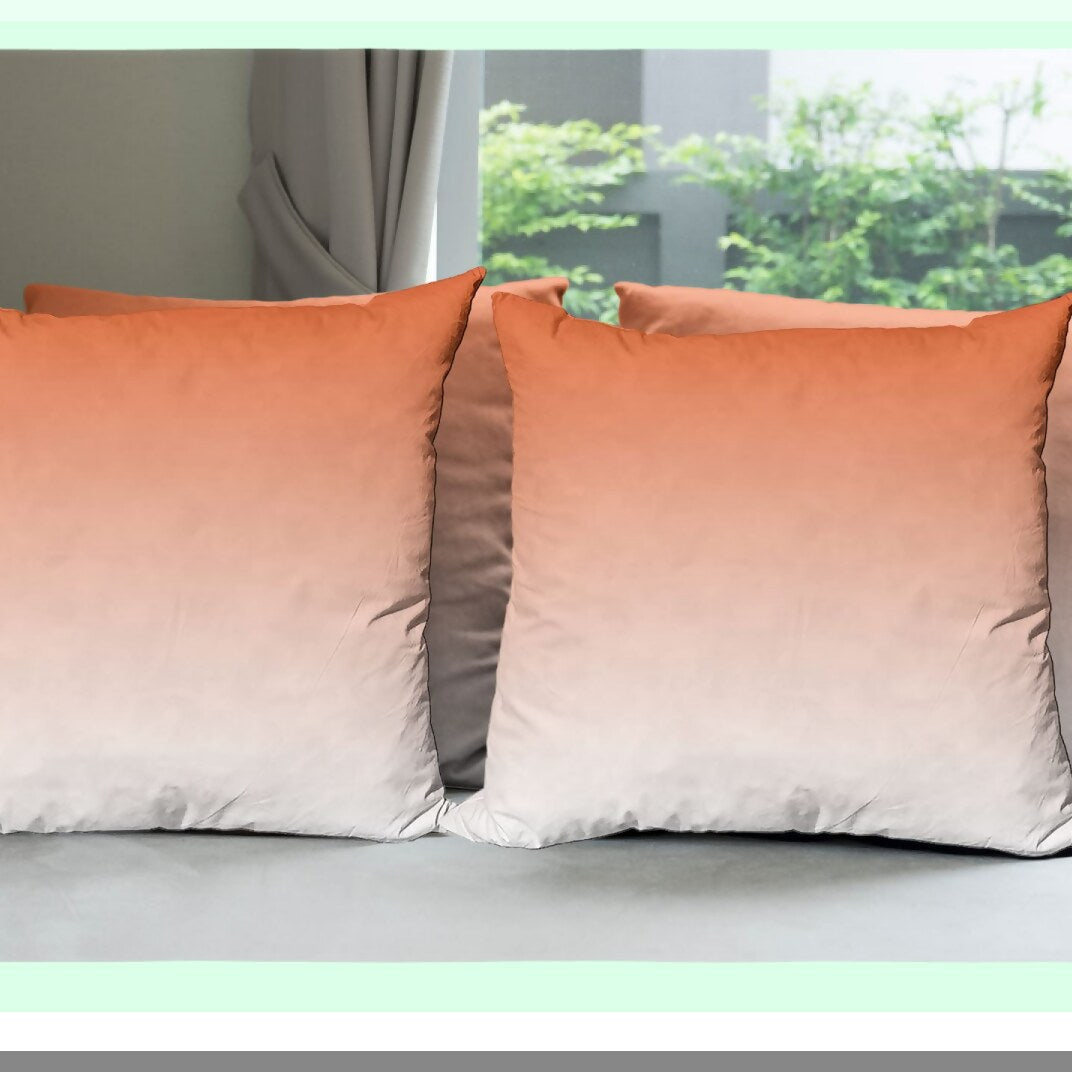 Sunset Desert Ombre Pillow Cover Set - Pack of 4, Dusk Orange Digital Art Print, 20" Cushion Case for Couch, Living Room, Car - Decorative Throw Pillow