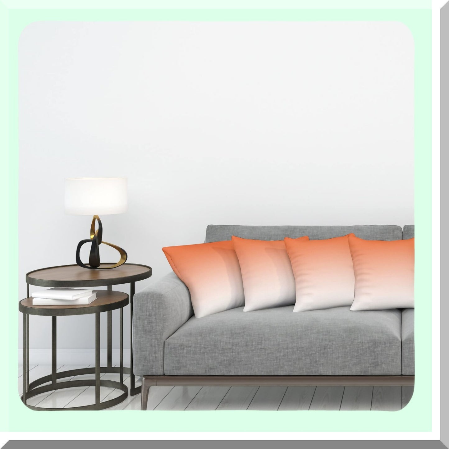 Sunset Desert Ombre Pillow Cover Set - Pack of 4, Dusk Orange Digital Art Print, 20" Cushion Case for Couch, Living Room, Car - Decorative Throw Pillow