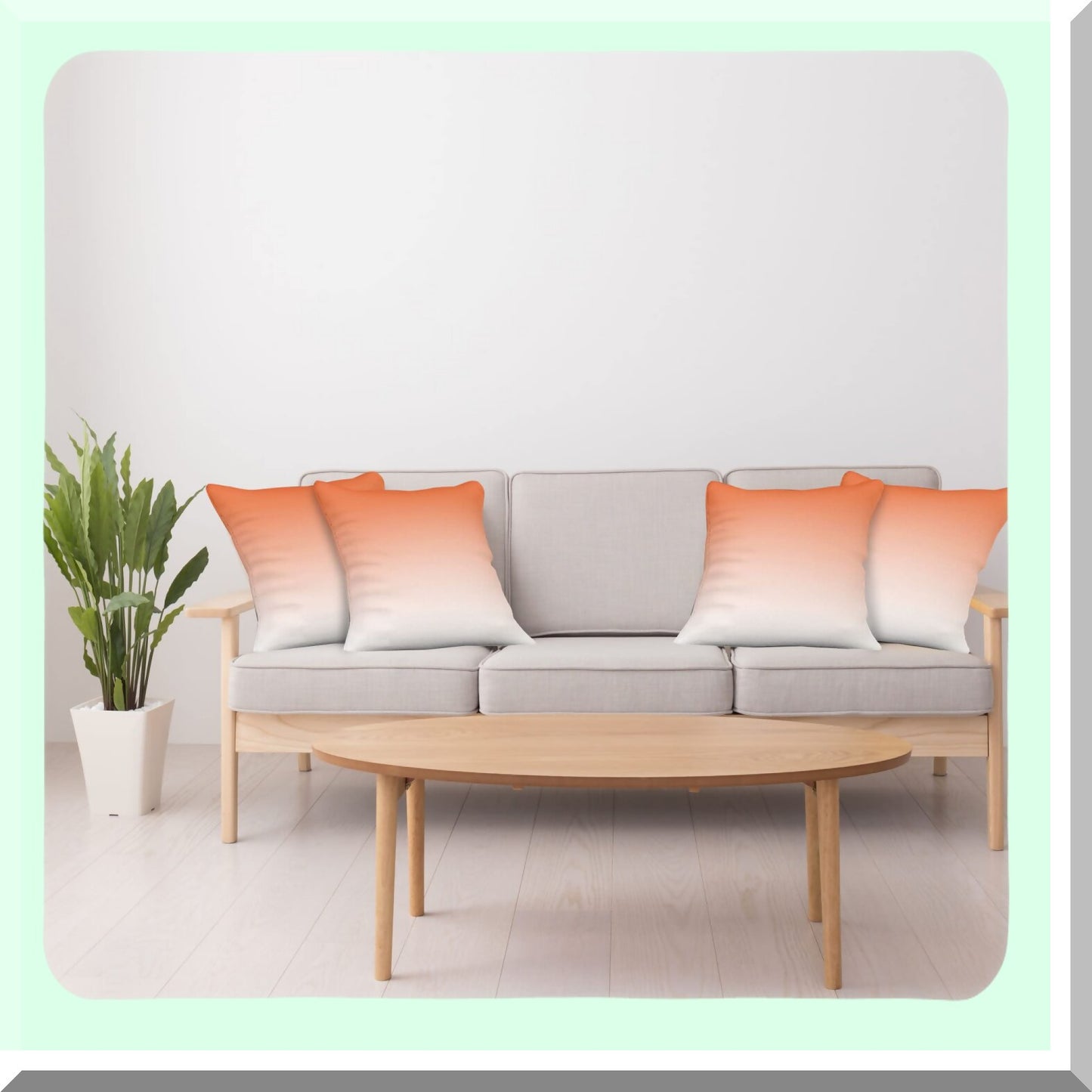 Sunset Desert Ombre Pillow Cover Set - Pack of 4, Dusk Orange Digital Art Print, 20" Cushion Case for Couch, Living Room, Car - Decorative Throw Pillow