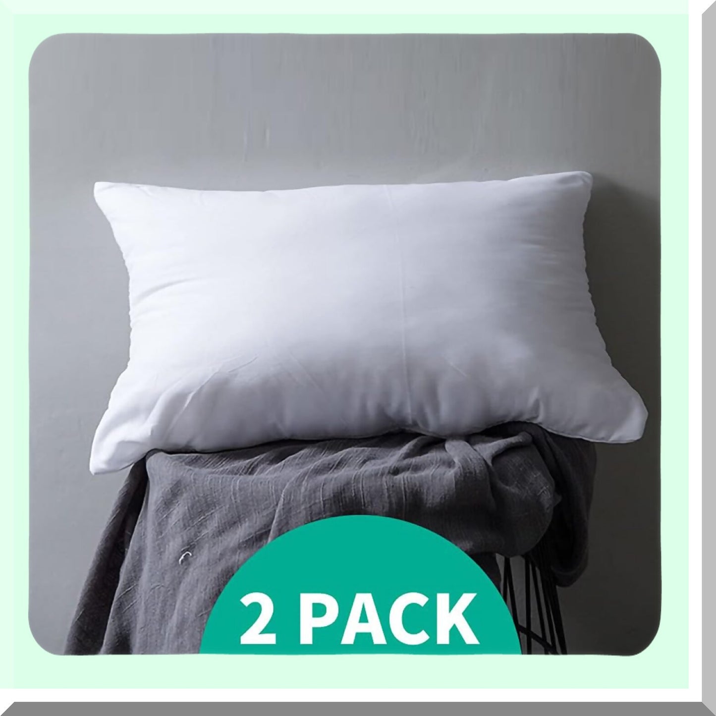 Luxury Down Pillow Inserts - 12x20 Inch 2 Pack - Premium Soft Cotton Euro Rectangle Decorative Core Set for Bed, Sofa, Couch - Ivory White