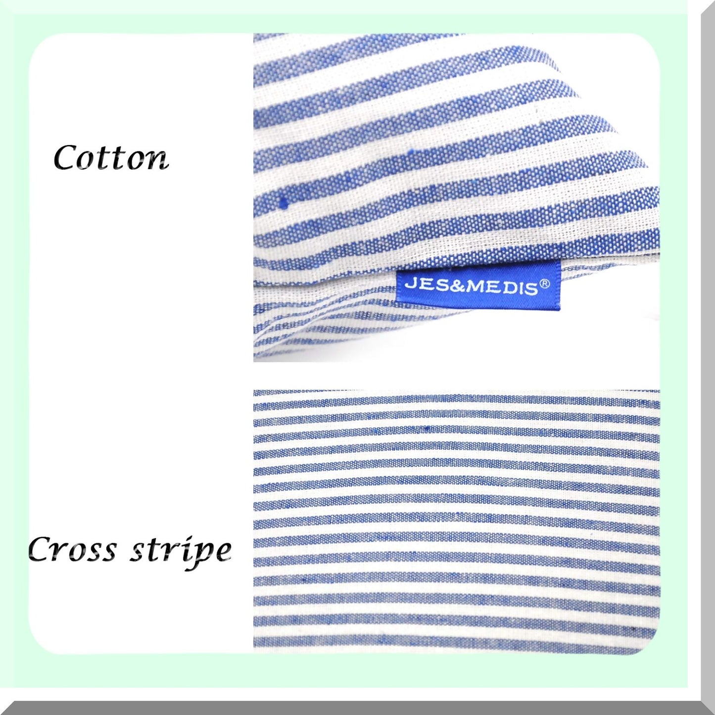 Striped Cotton Pillowcase Set - Home Decor Square Throw Pillow Covers (Pack of 2) for Office Bed Car Club - 18 x 18 Inches Blue and White