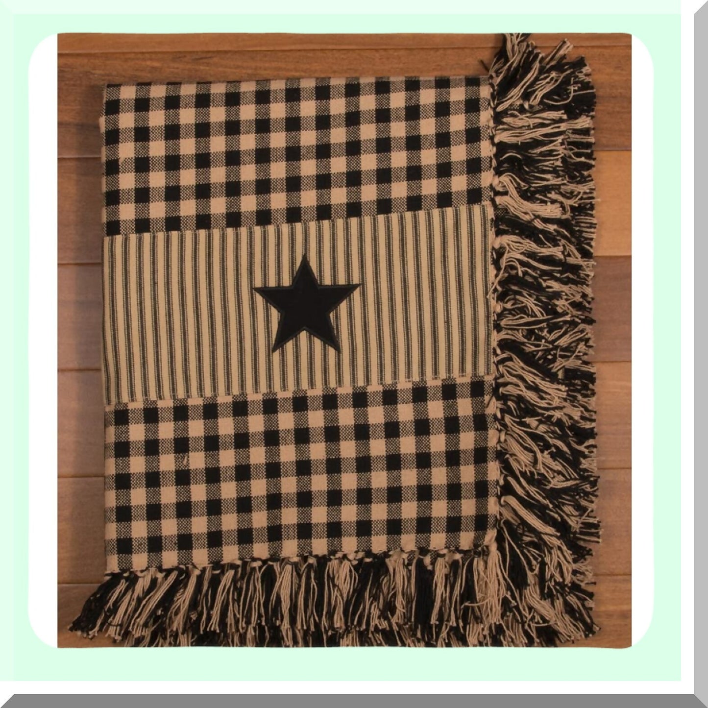 HeritageCraft Black Star Afghan Blanket