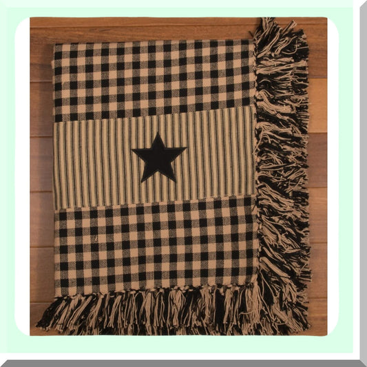 HeritageCraft Black Star Afghan Blanket