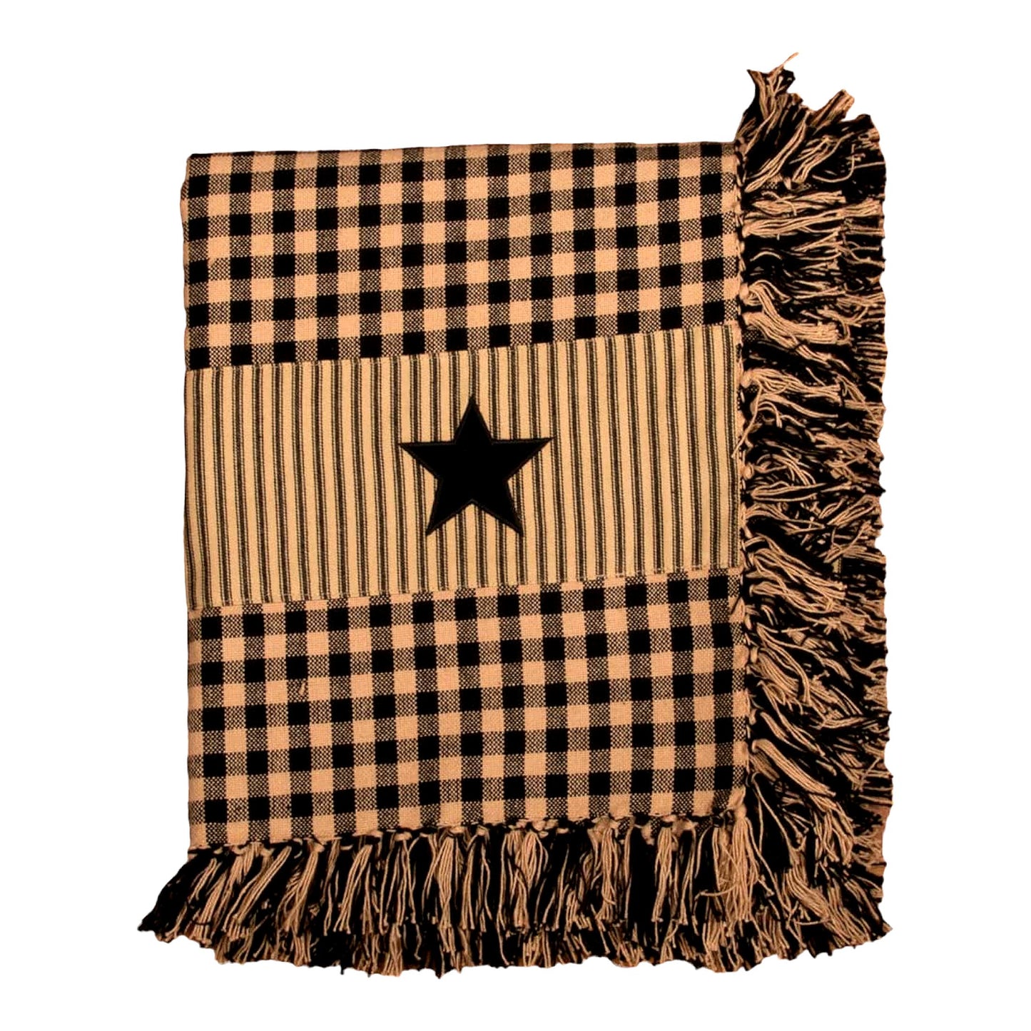 HeritageCraft Black Star Afghan Blanket