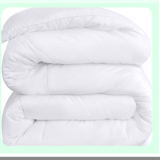 All Season Plush White Comforter Compatible with King/Queen Beds