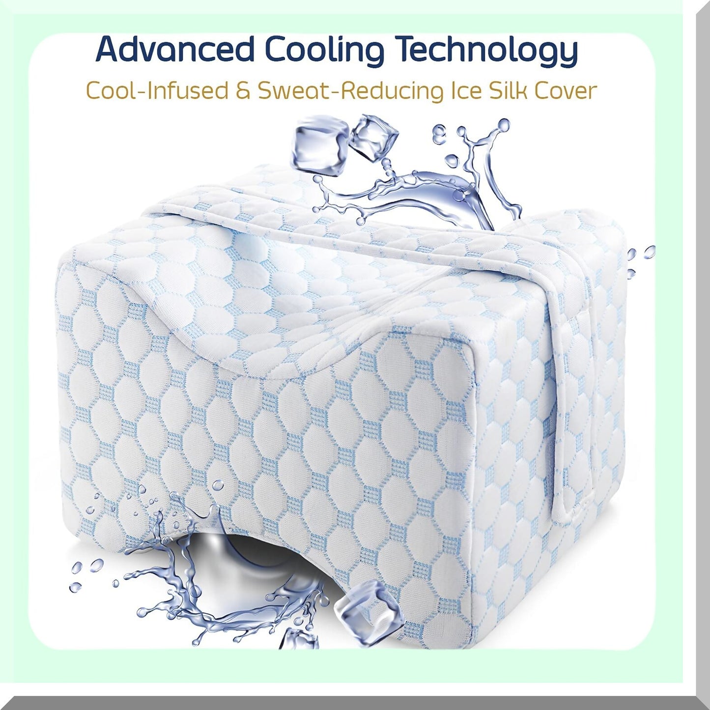 CoolSleep Knee Support Pillow - Orthopedic Leg Cushion for Side Sleepers with Adjustable Strap and Cooling Cover - Comfy Sleep Aid for Knee Surgery Recovery