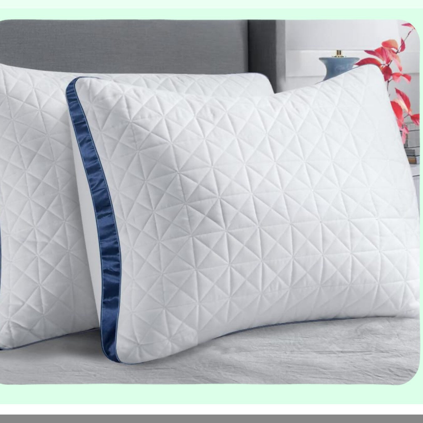 CoolDream Standard Pillow Set - 2 Pack Cooling Hotel Luxury Pillows for Sleeping. Supportive Breathable Down Alternative Gusset Pillow for Back, Stomach, Side Sleepers.