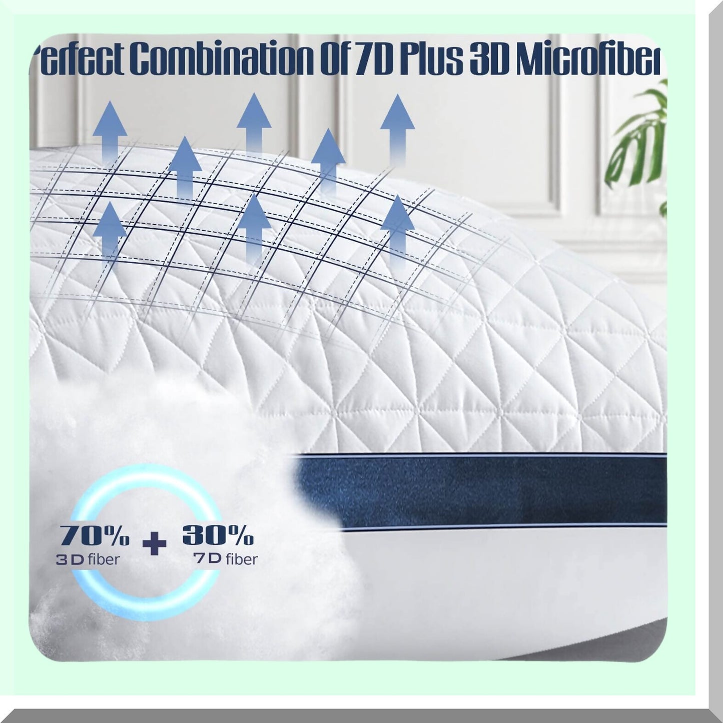 CoolDream Standard Pillow Set - 2 Pack Cooling Hotel Luxury Pillows for Sleeping. Supportive Breathable Down Alternative Gusset Pillow for Back, Stomach, Side Sleepers.