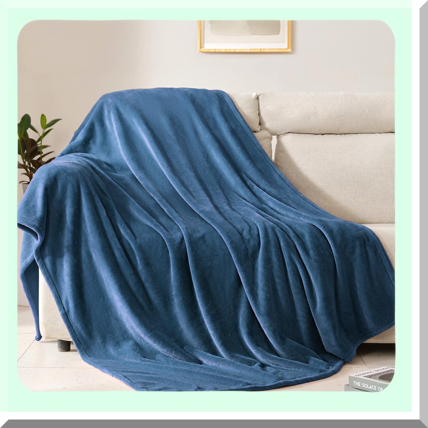 UltraCozy Super Soft Fleece Blanket - Lightweight Flannel Throw for Couch, Sofa, or Bed - All Seasons, Dusty Blue, 108" x 90""