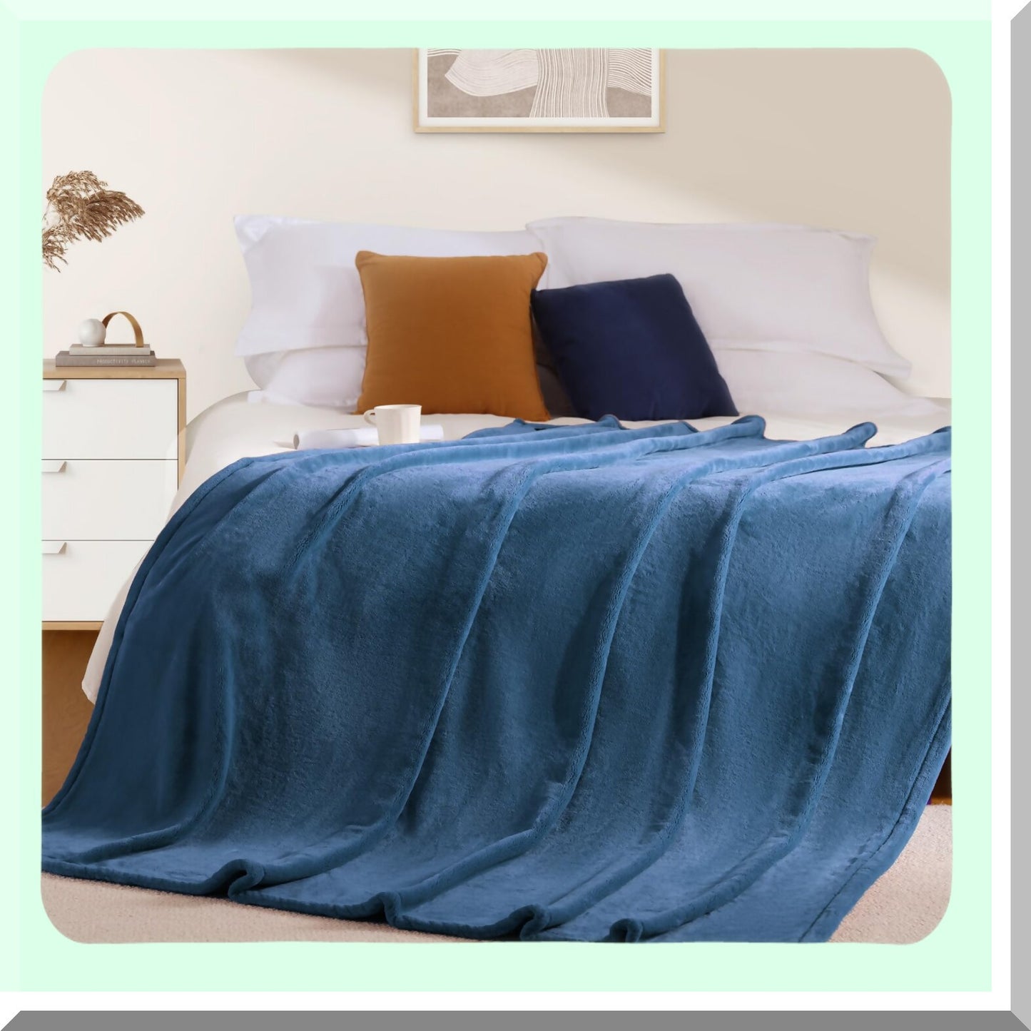UltraCozy Super Soft Fleece Blanket - Lightweight Flannel Throw for Couch, Sofa, or Bed - All Seasons, Dusty Blue, 108" x 90""