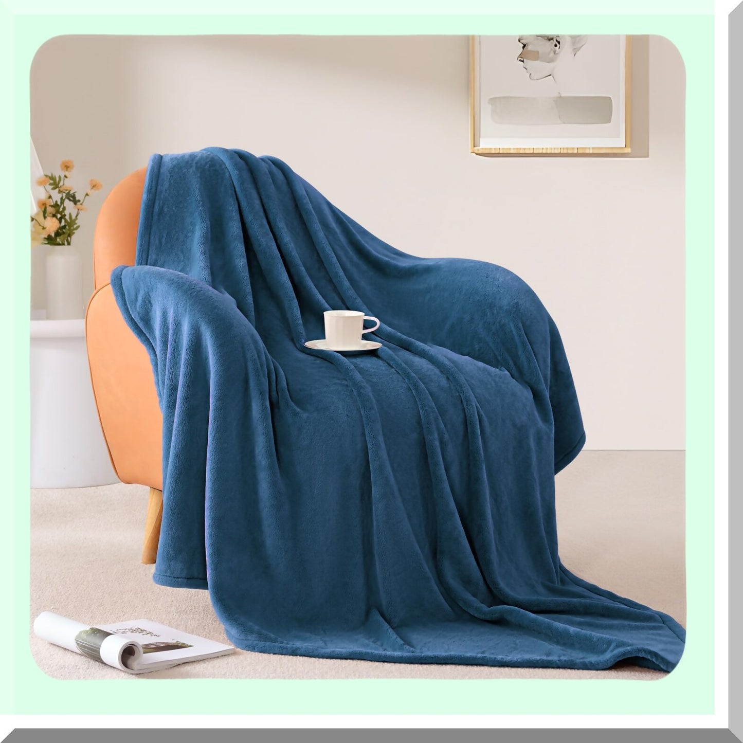 UltraCozy Super Soft Fleece Blanket - Lightweight Flannel Throw for Couch, Sofa, or Bed - All Seasons, Dusty Blue, 108" x 90""