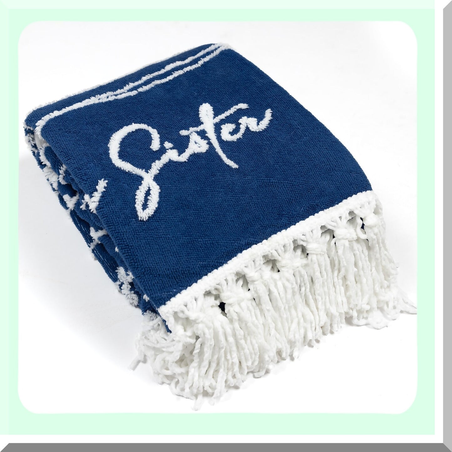 CozyBond Luxury Sherpa Throw Blanket - 50" x 60" Raised Text for Sisters, Stepsisters, and Adoptive Sisters"