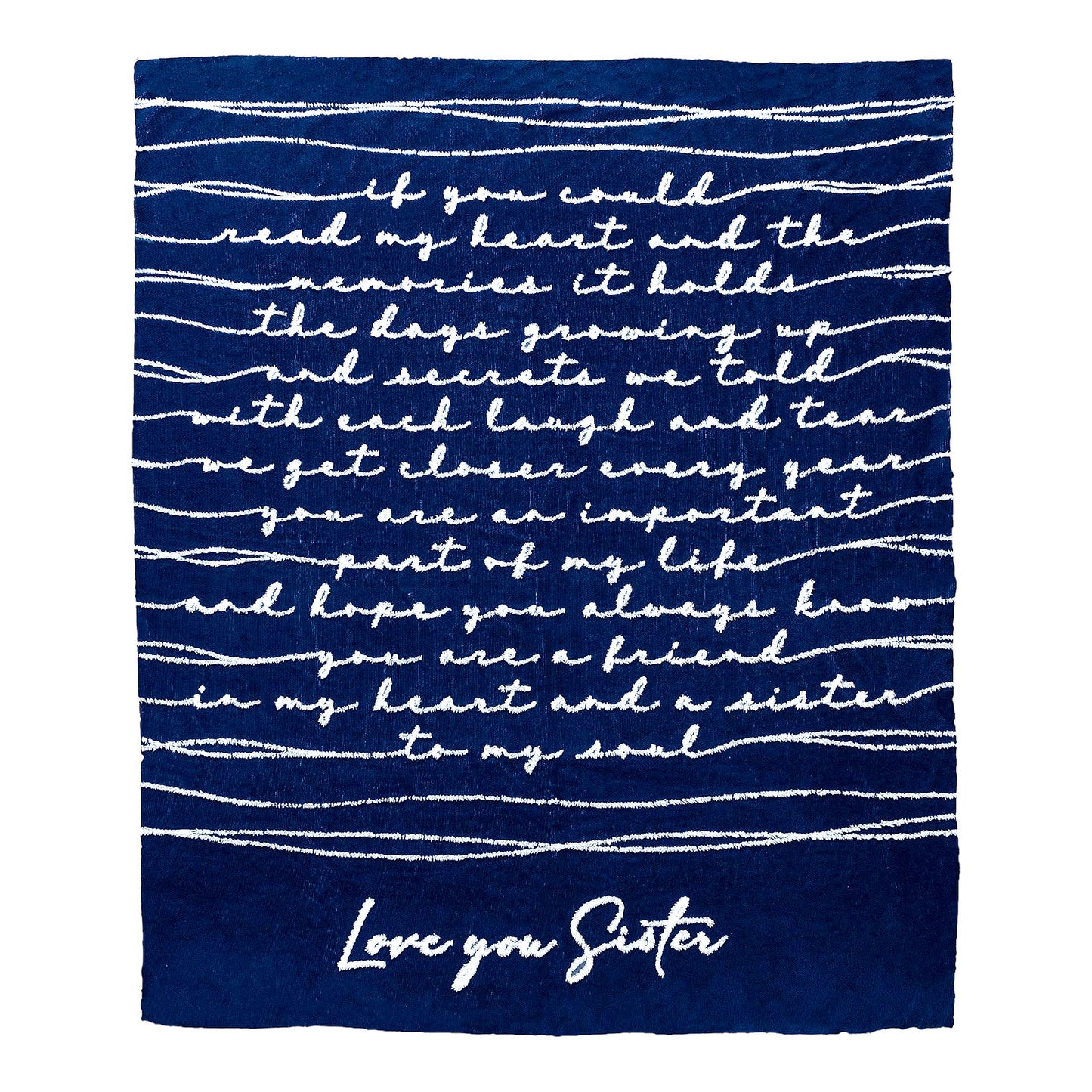CozyBond Luxury Sherpa Throw Blanket - 50" x 60" Raised Text for Sisters, Stepsisters, and Adoptive Sisters"