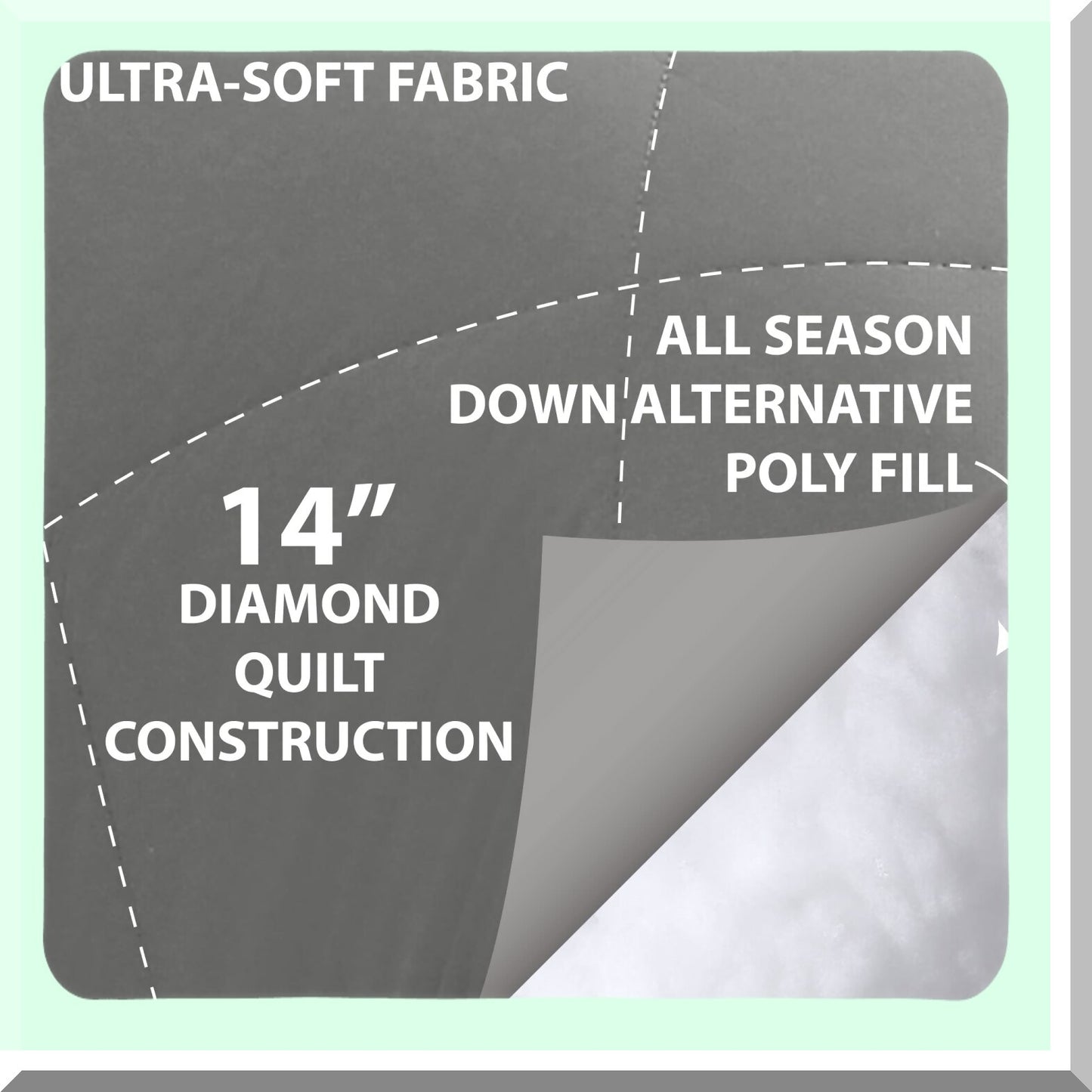 Luxury Reversible Comforter Set - Full/Queen Size, Charcoal/Silver, 3-Piece Bedding Set with Ultra Plush Goose Down Alternative. Premium Microfiber Material for Ultimate Comfort and Style.