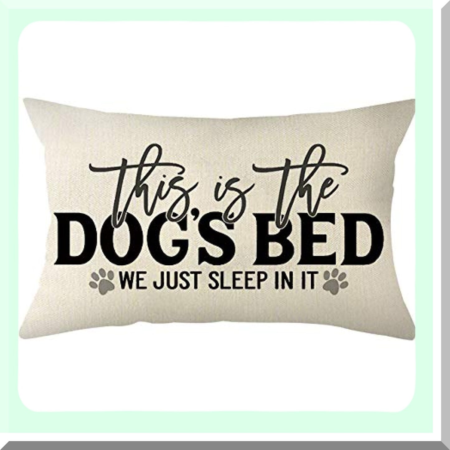 Rustic Dog Lover Lumbar Pillow - Farmhouse Quote Cover for Family Room Decor - 12x20 Inch Farmhouse Rustic Dog Bed Saying Gift