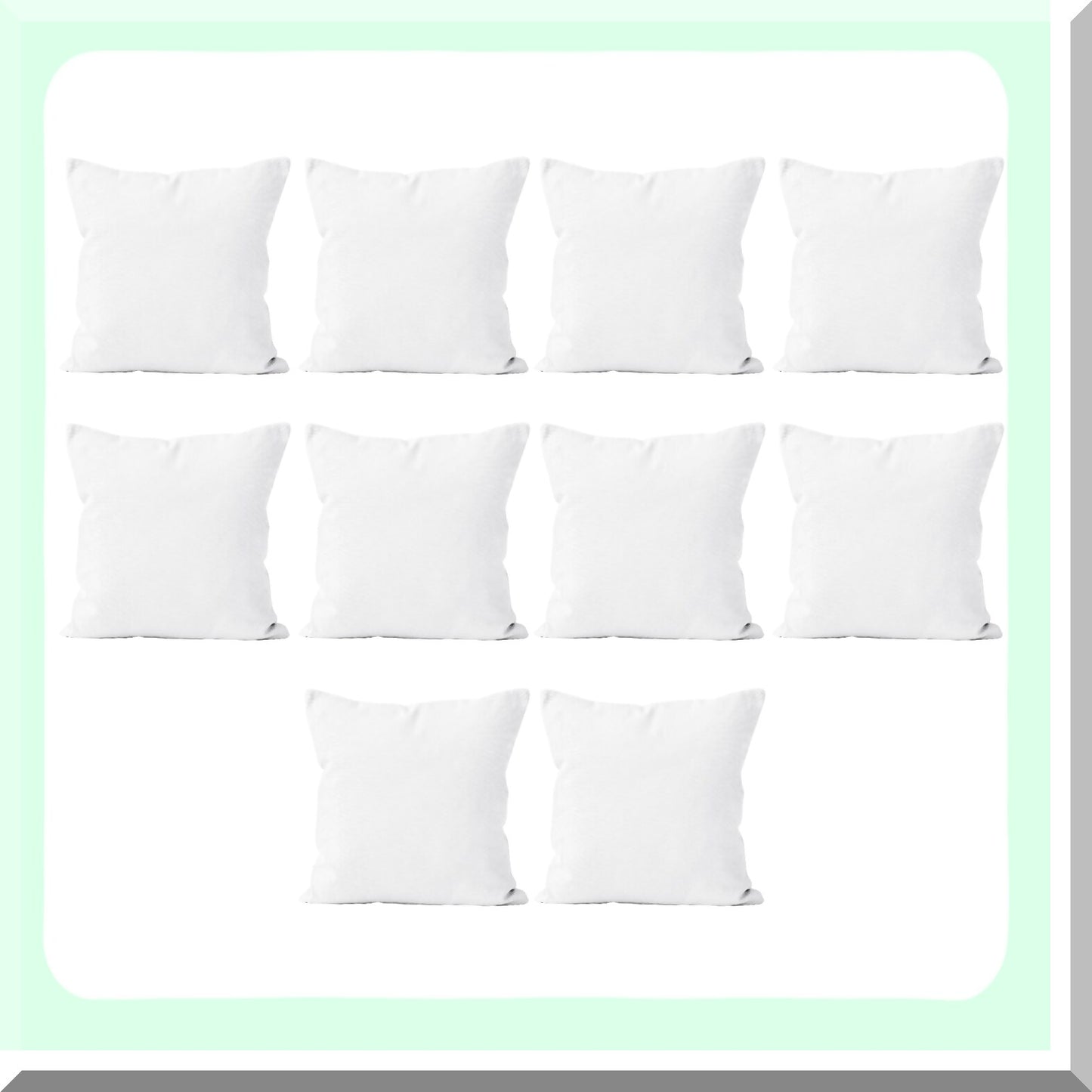 Sublimation White Pillow Cover Pack - DIY Blank Cushion Cases - 18x18 in - Invisible Zipper - Polyester Twill - Painting & Printing - Set of 10