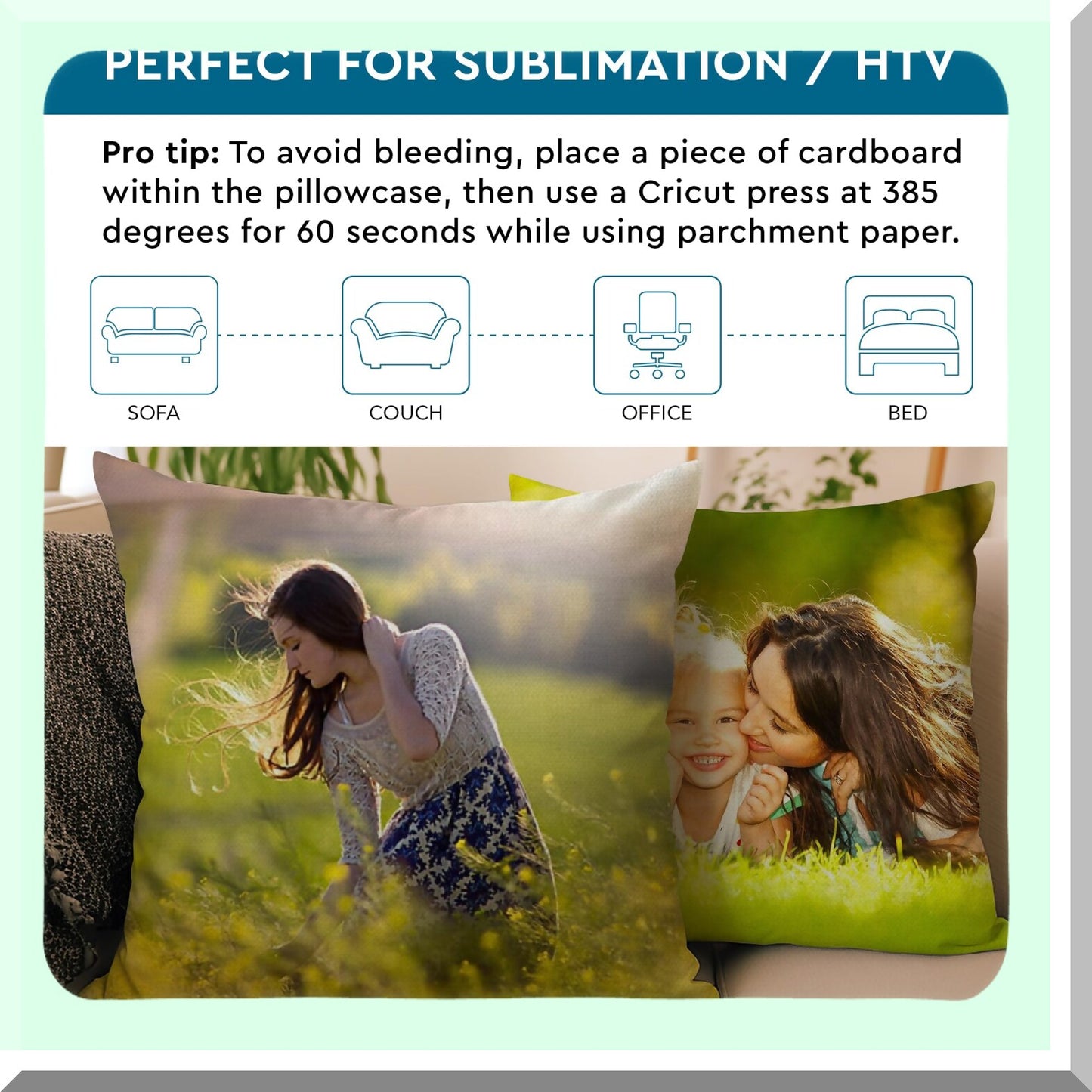 Sublimation White Pillow Cover Pack - DIY Blank Cushion Cases - 18x18 in - Invisible Zipper - Polyester Twill - Painting & Printing - Set of 10