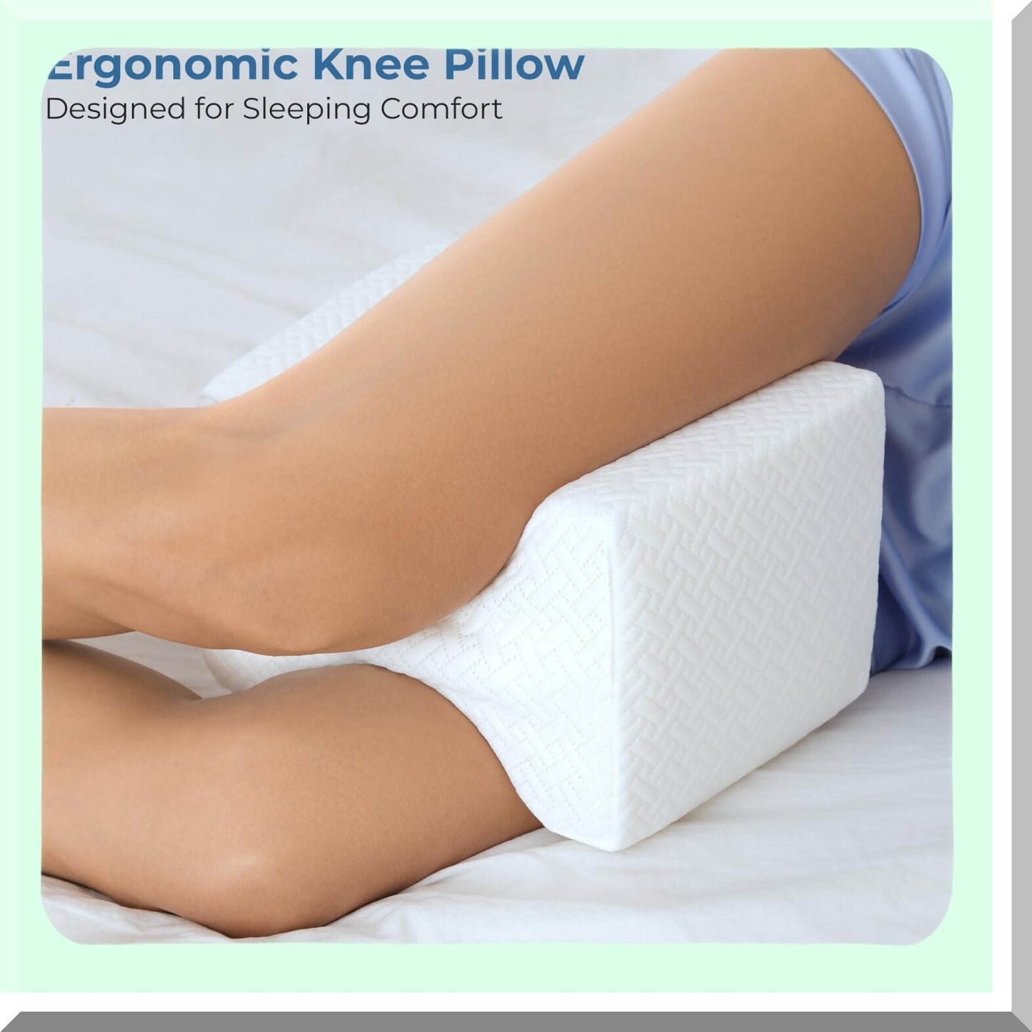 OrthoSleep Memory Foam Knee Pillow - Side Sleeper Leg Cushion for Hip & Lower Back Pain Relief. Sciatica Support Between Legs Pillow for Side Sleeping.