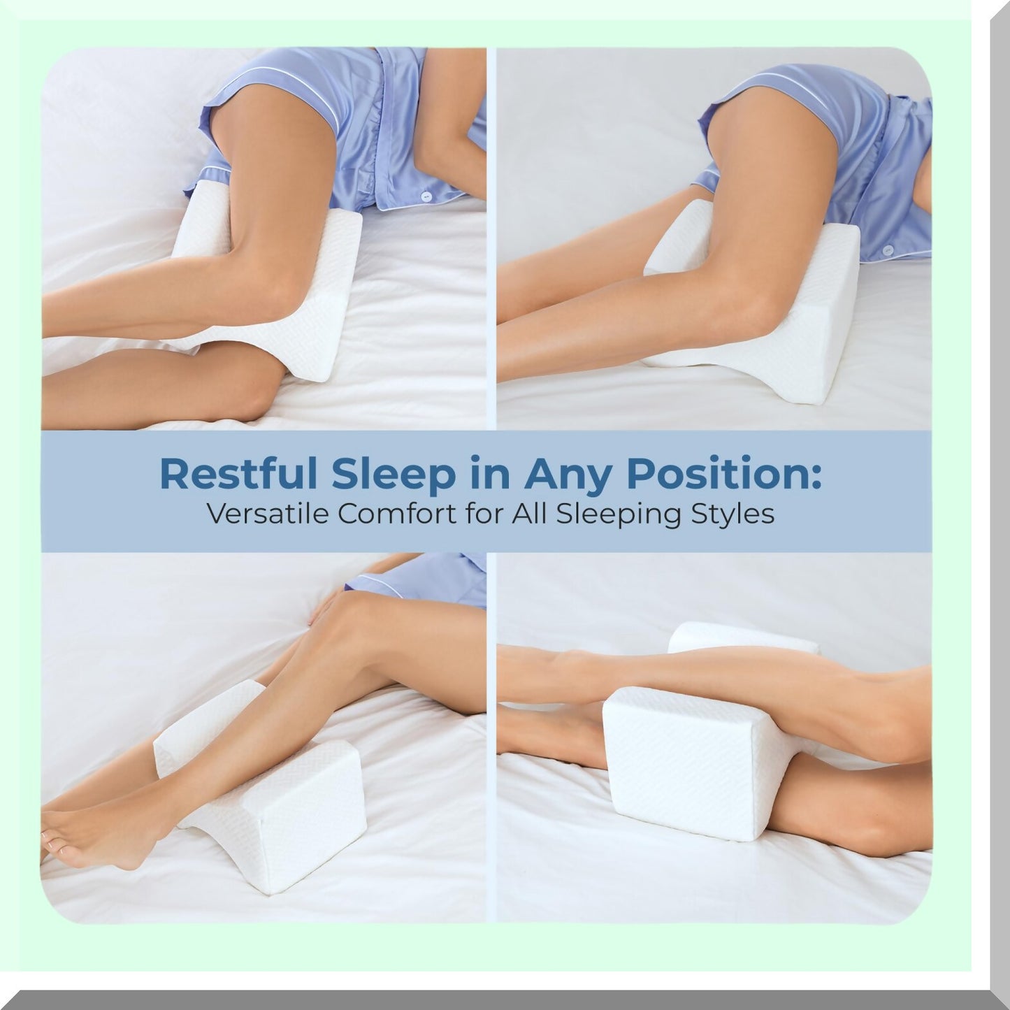 OrthoSleep Memory Foam Knee Pillow - Side Sleeper Leg Cushion for Hip & Lower Back Pain Relief. Sciatica Support Between Legs Pillow for Side Sleeping.
