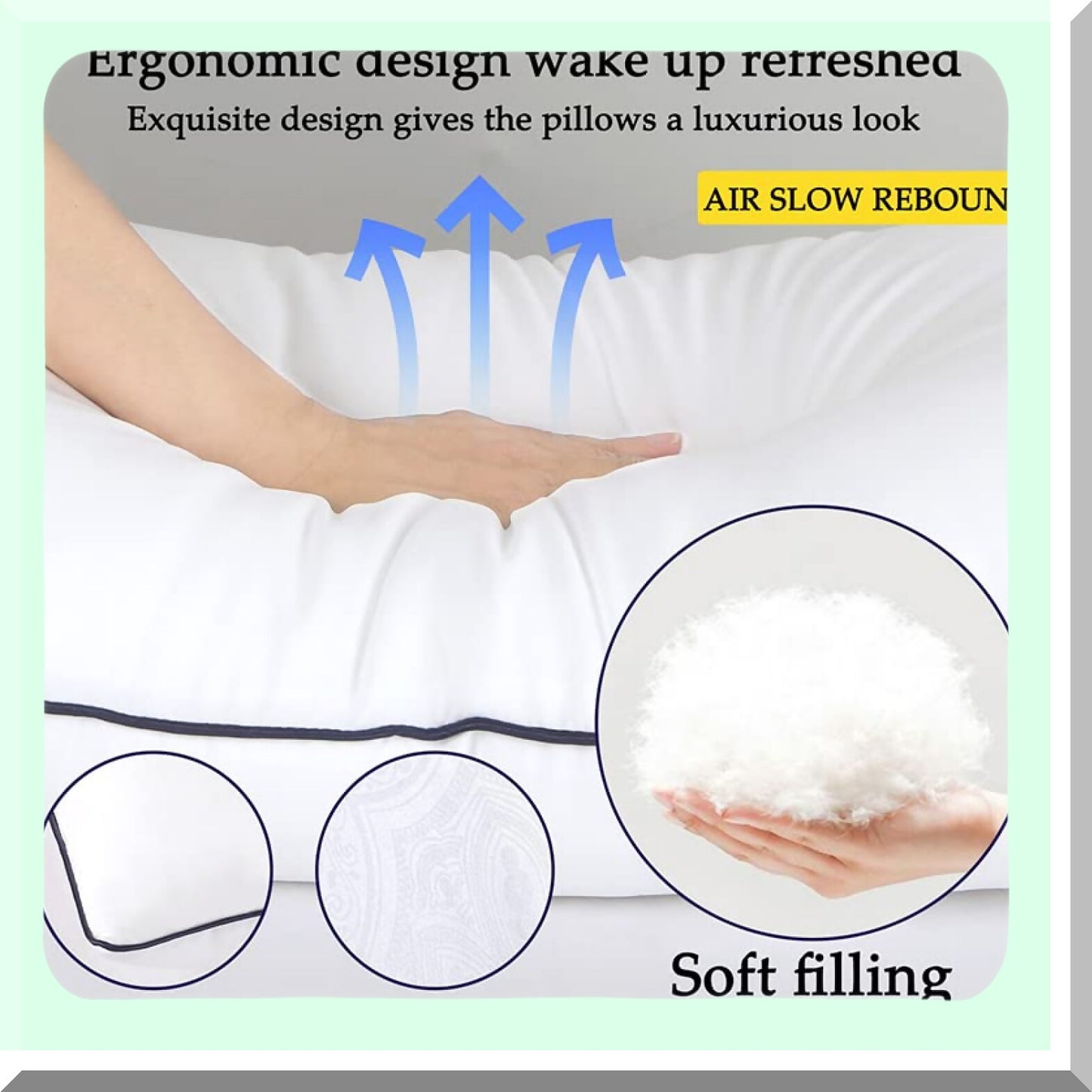 CoolDreams Queen Pillow Set - 2 Pack Medium Firm Cooling Pillows for Back, Stomach, Side Sleepers - Hotel Quality Premium Soft Down Alternative Fill - Bed Pillows for Sleeping - Pack of 2