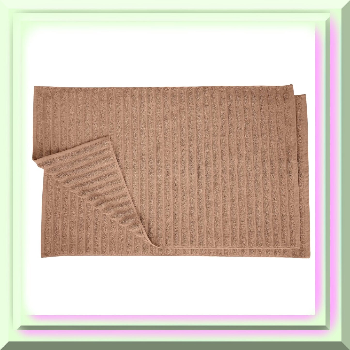 Bath Mats Set 2-Piece Combed Cotton Coffee